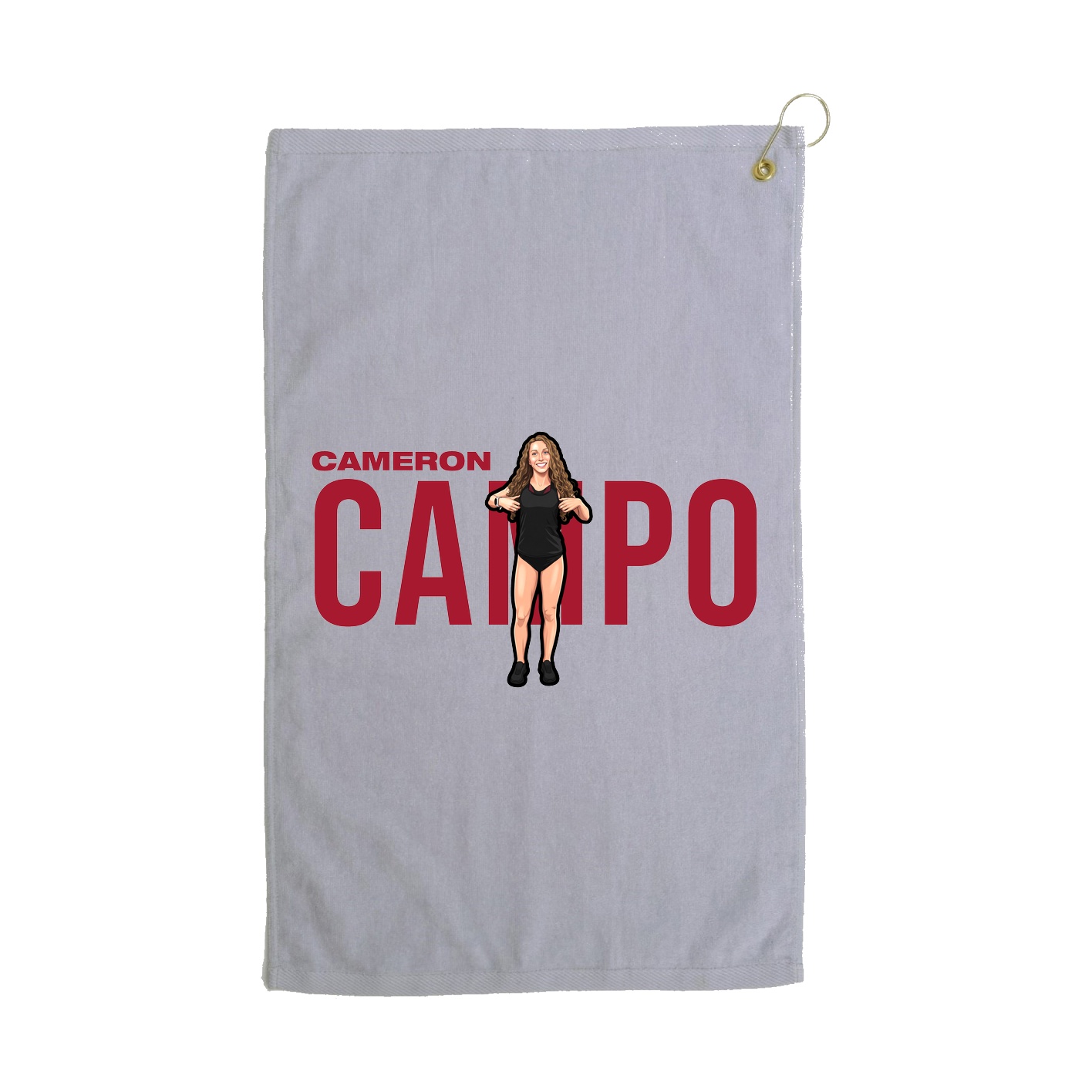 Golf Towel — Player Name in Grey