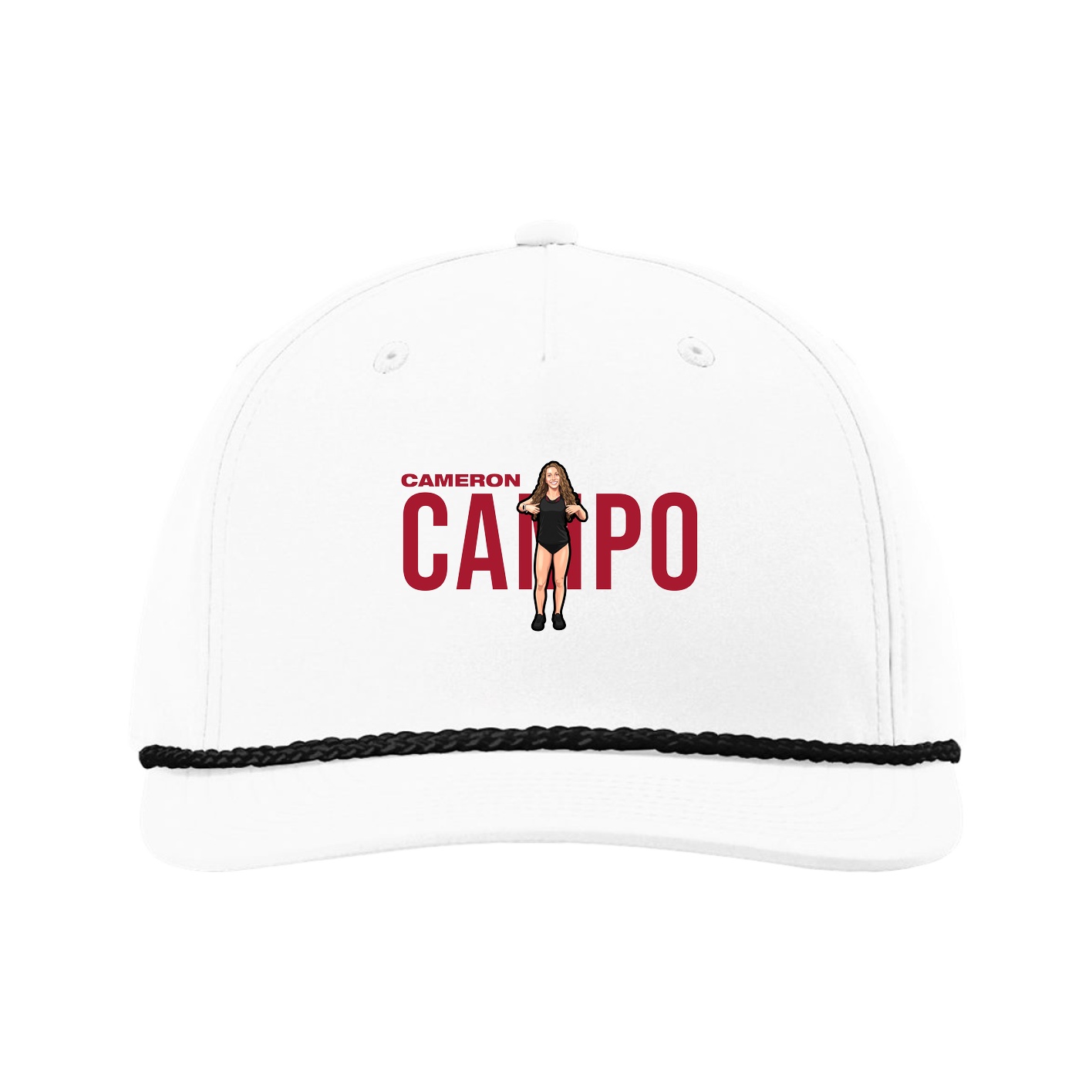 Five-Panel Classic Rope Cap — Player Name in White