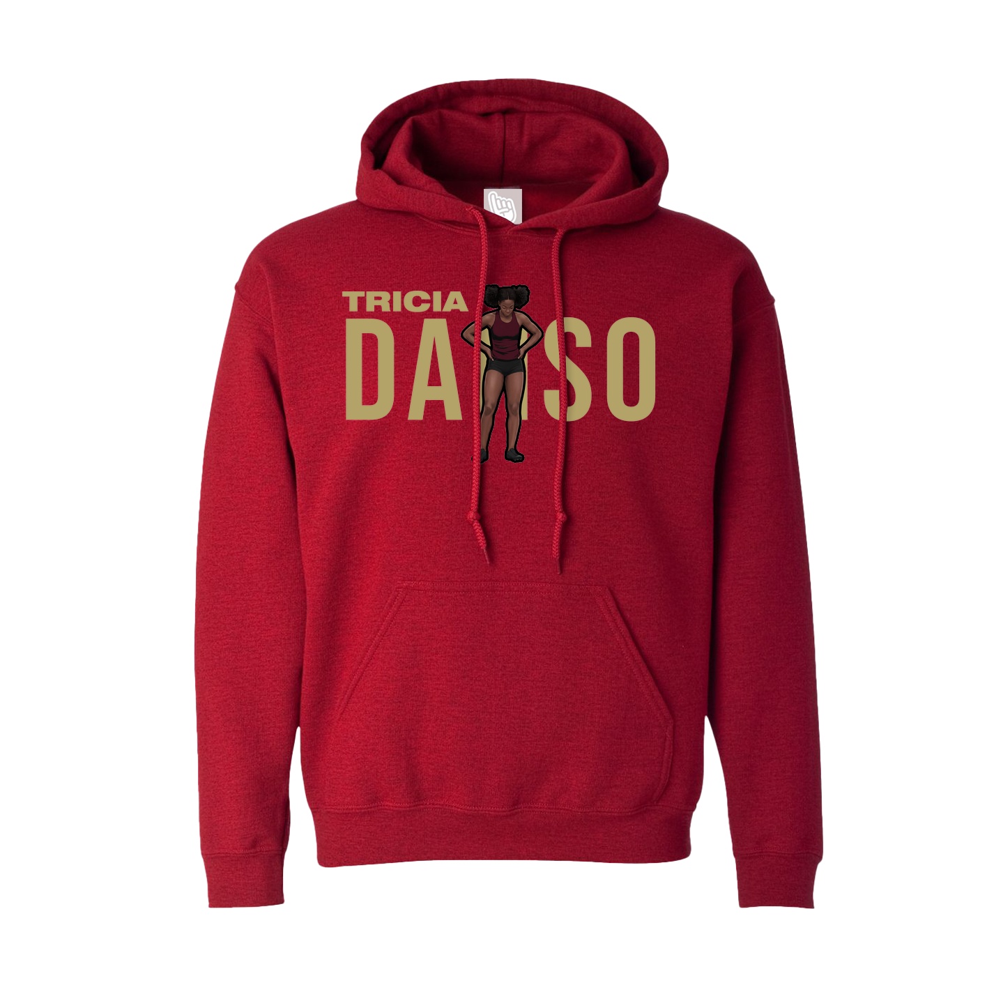 Hoodie — Player Name in Crimson