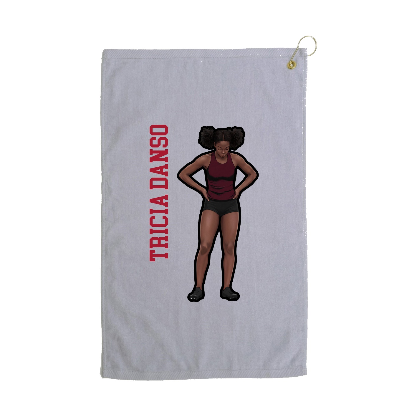 Golf Towel — Name Vertical in Grey