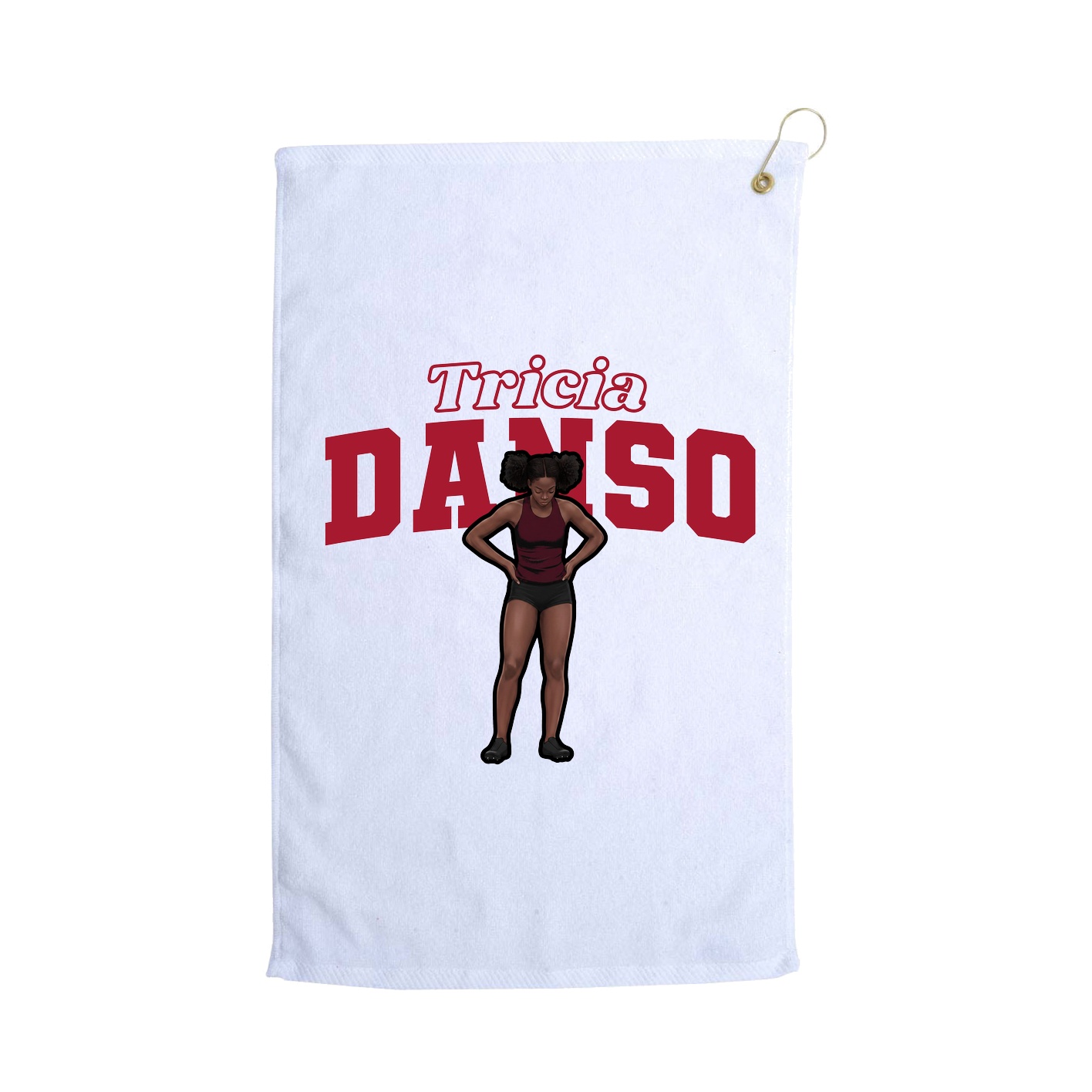 Golf Towel — Name Arch in White