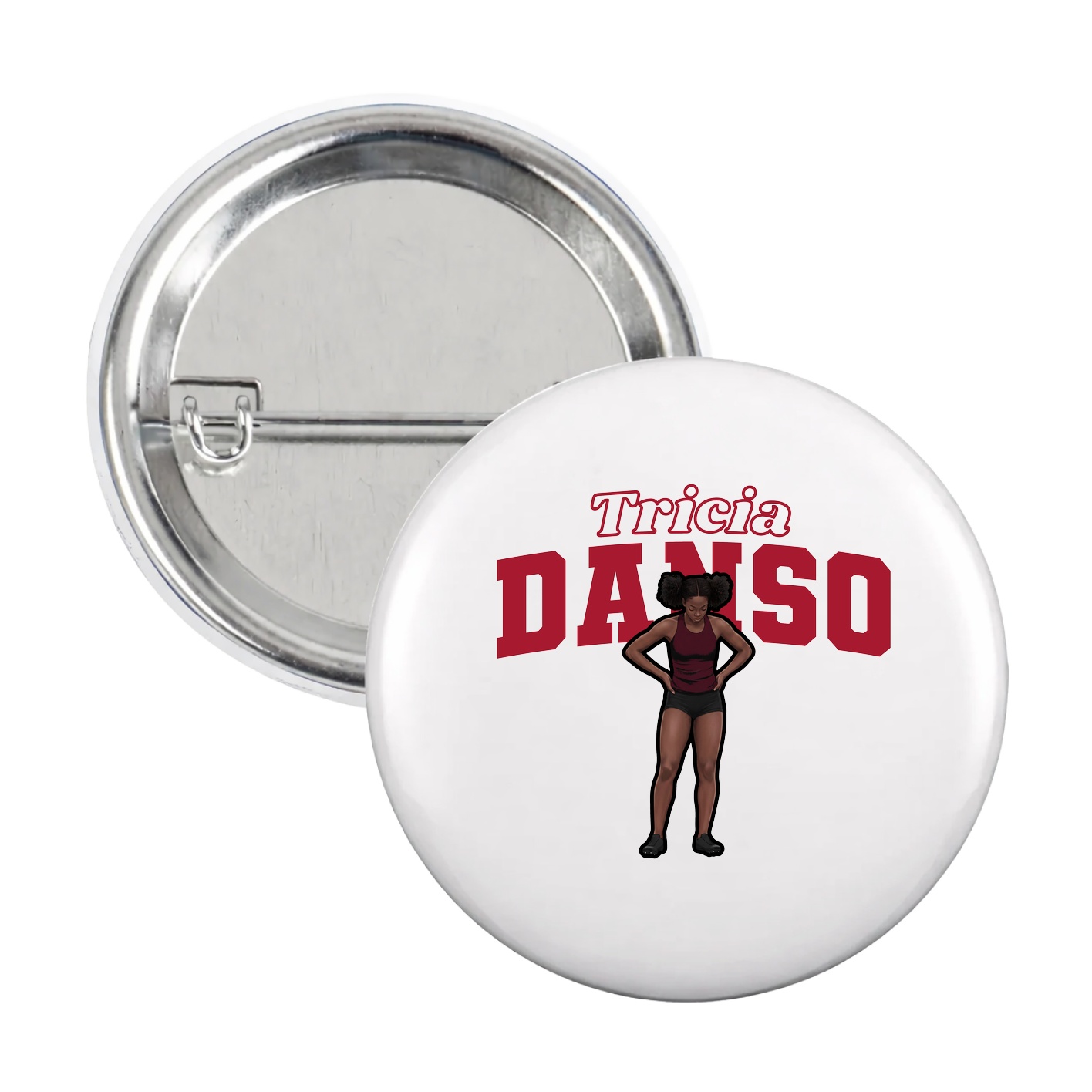 Game Day Button — Name Arch in White