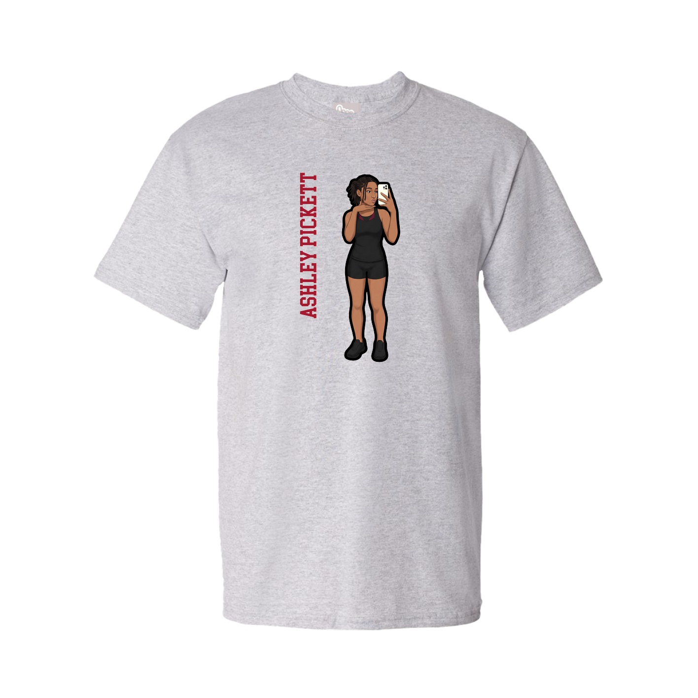 Youth Tee — Name Vertical in Grey