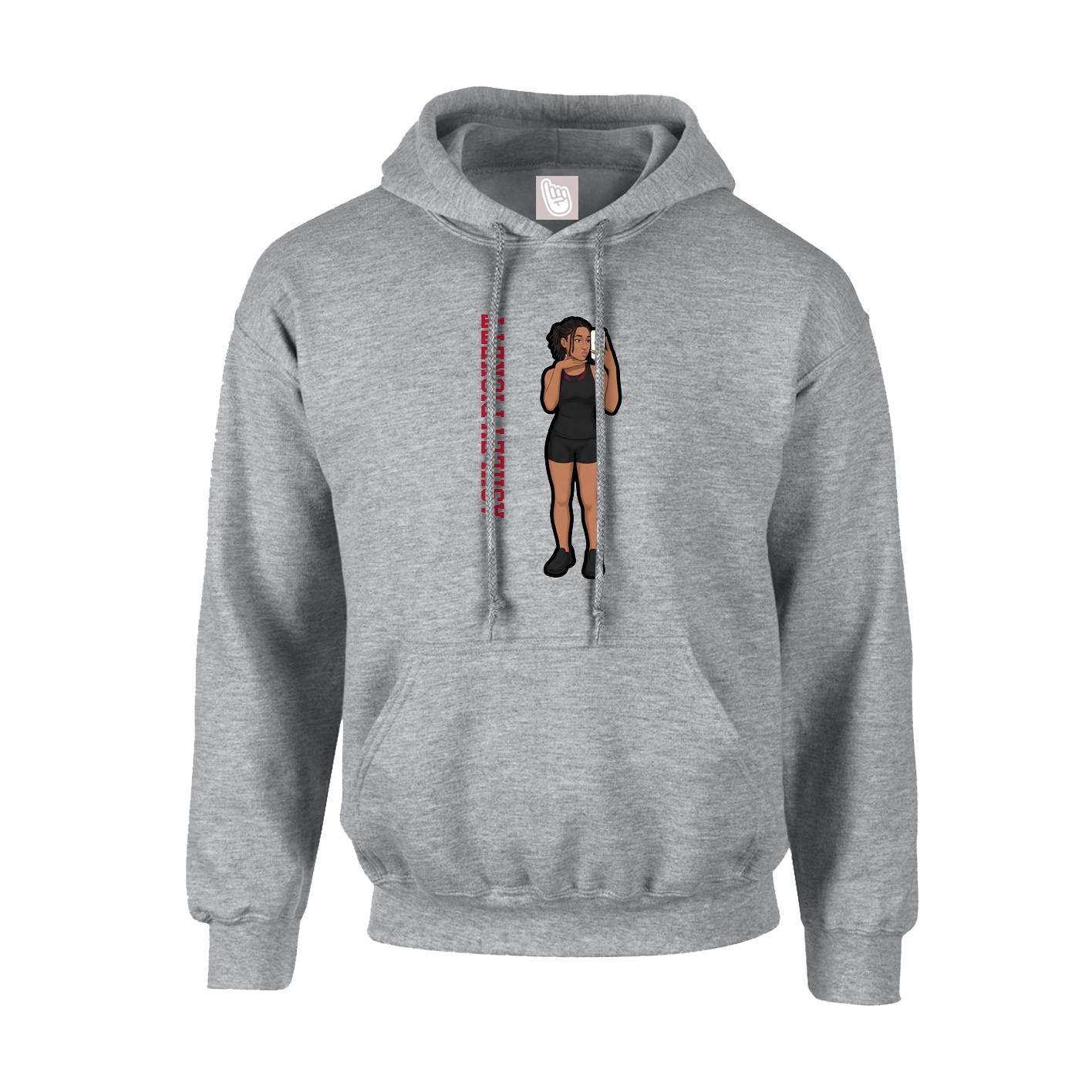 Hoodie — Name Vertical in Grey