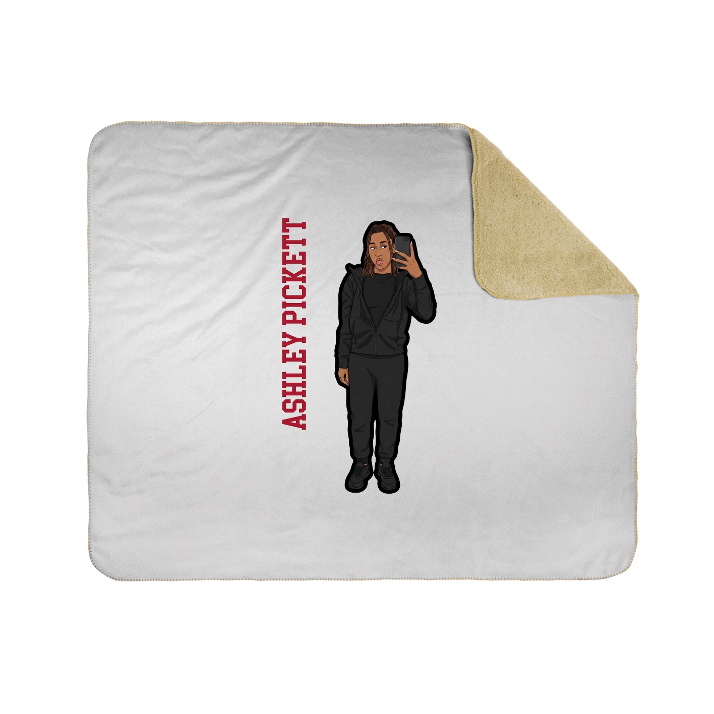 Throw Blanket — Name Vertical in White