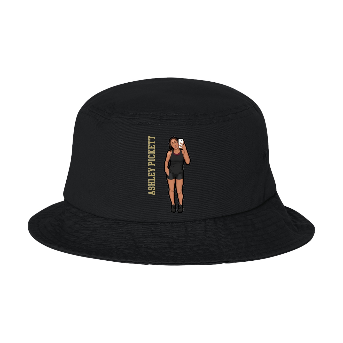 Bucket Cap — Name Vertical in Black