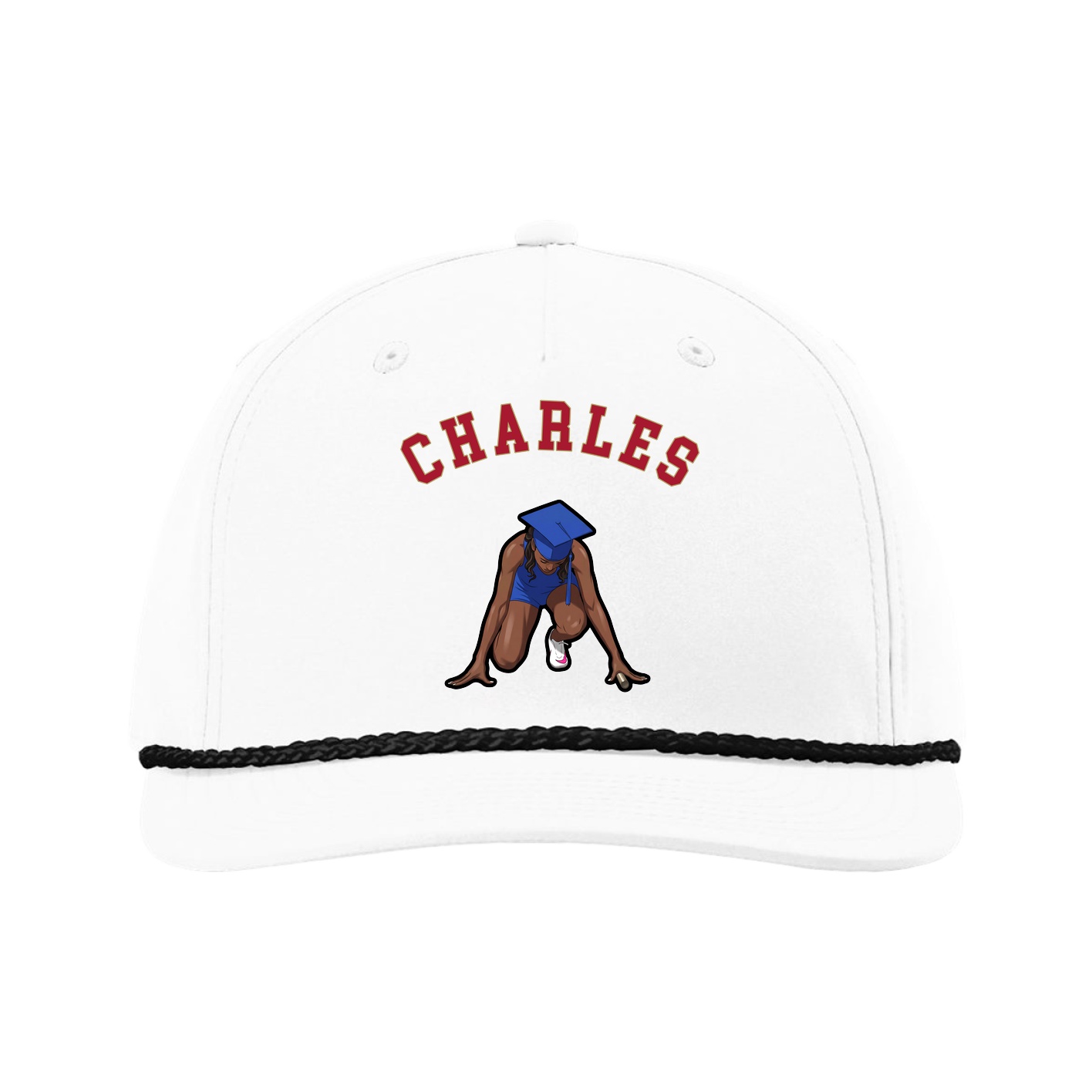Five-Panel Classic Rope Cap — Shirsey Arch in White