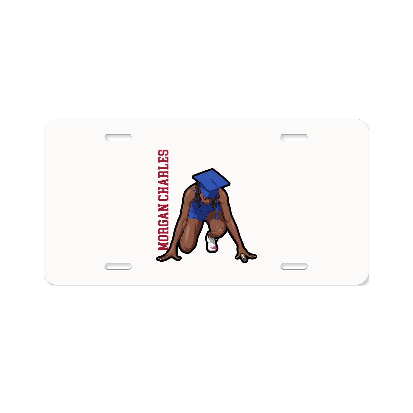License Plate — Name Vertical in Classic
