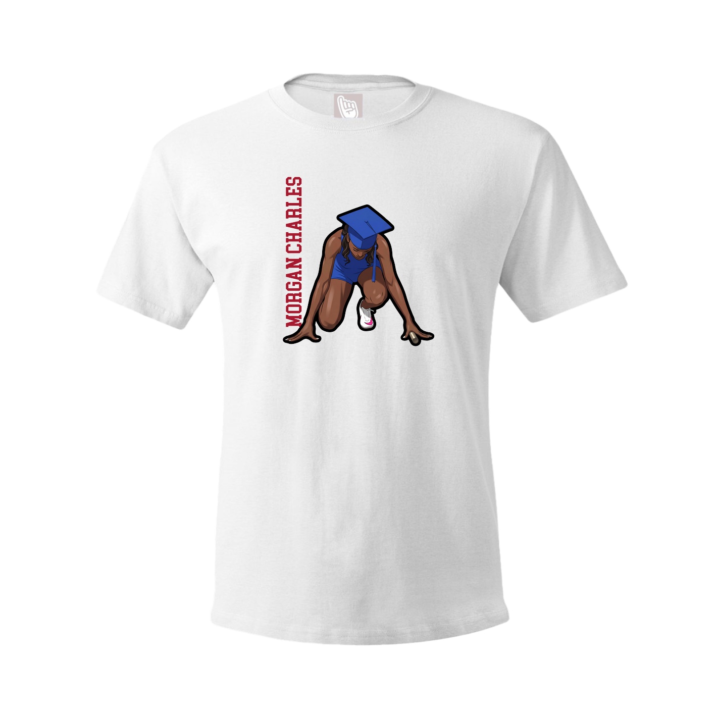 Tee — Name Vertical in White