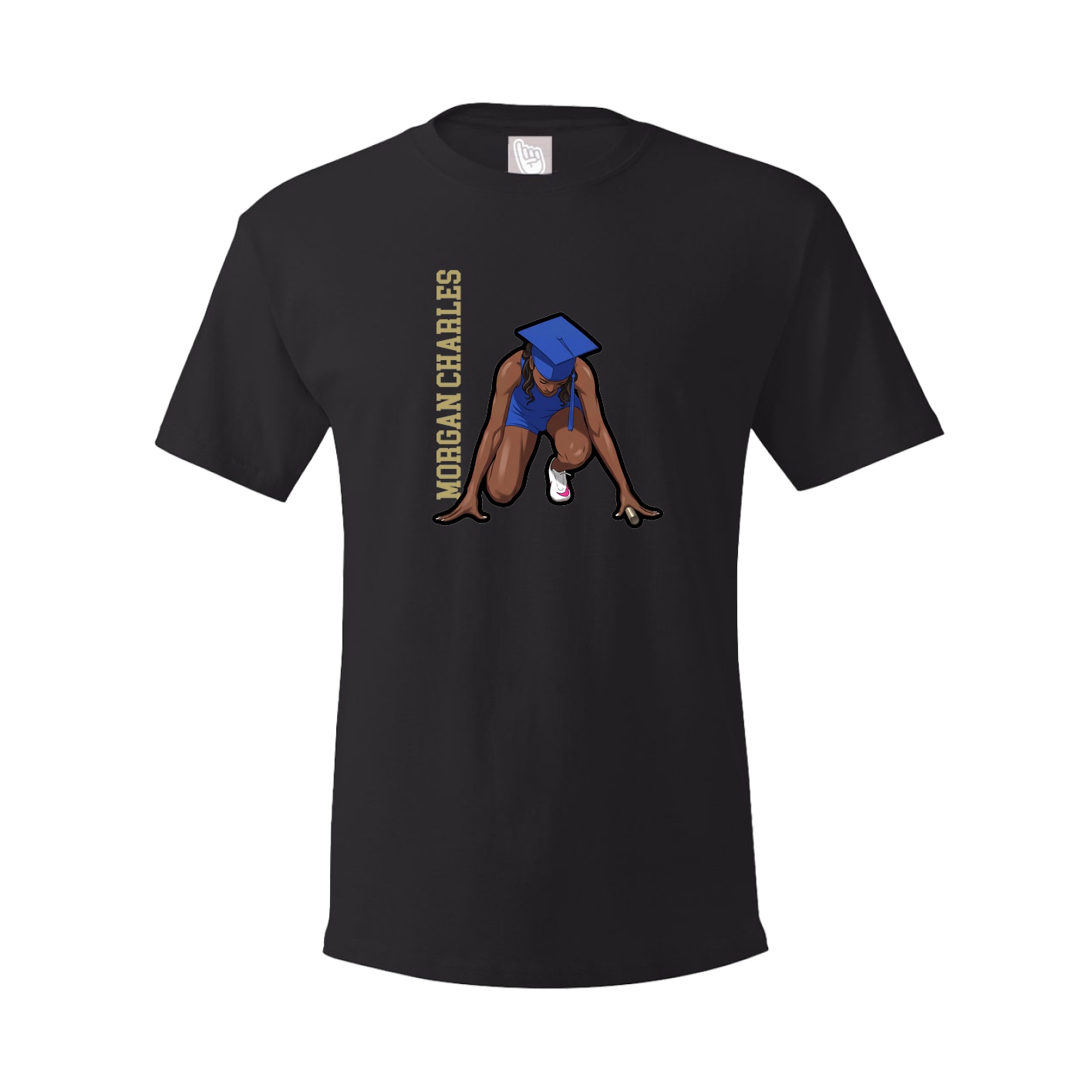 Youth Tee — Name Vertical in Black