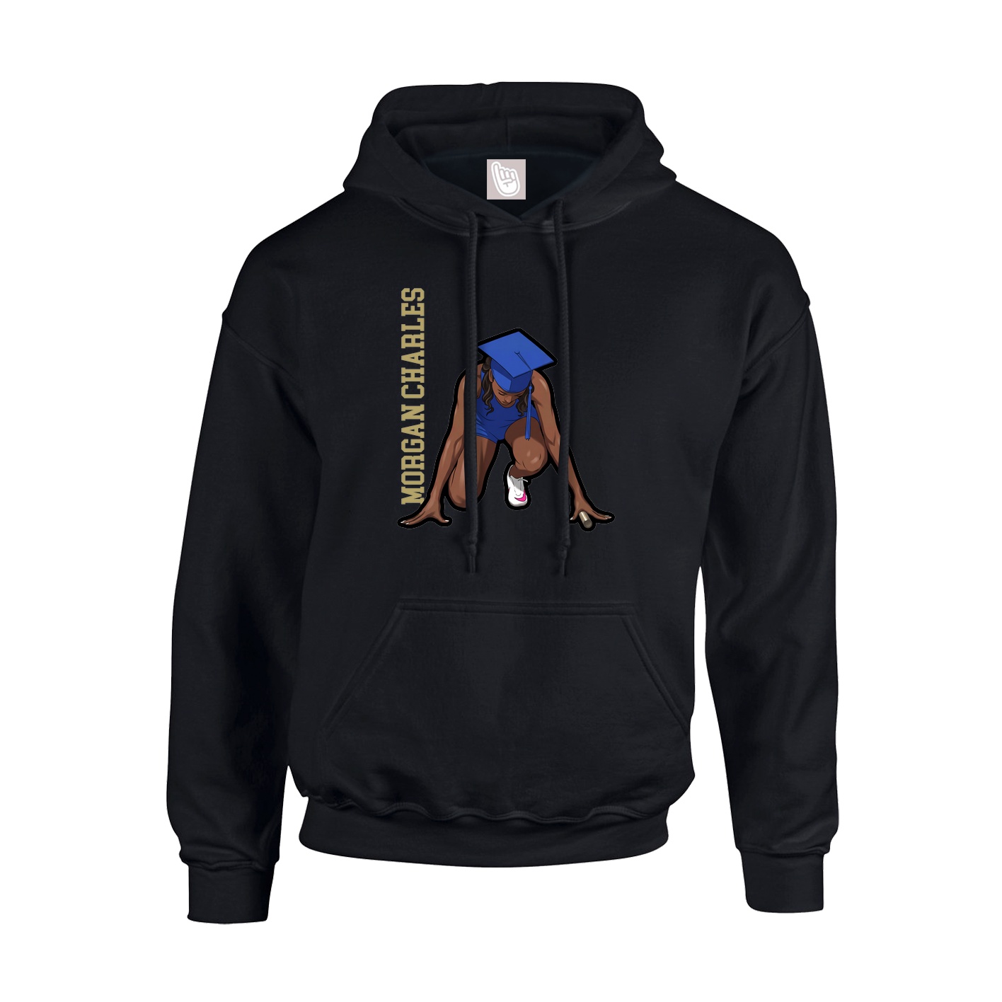 Hoodie — Name Vertical in Black