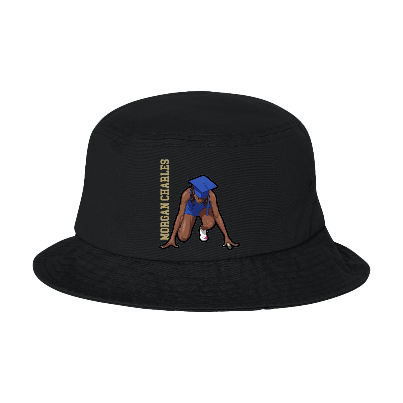Bucket Cap — Name Vertical in Black
