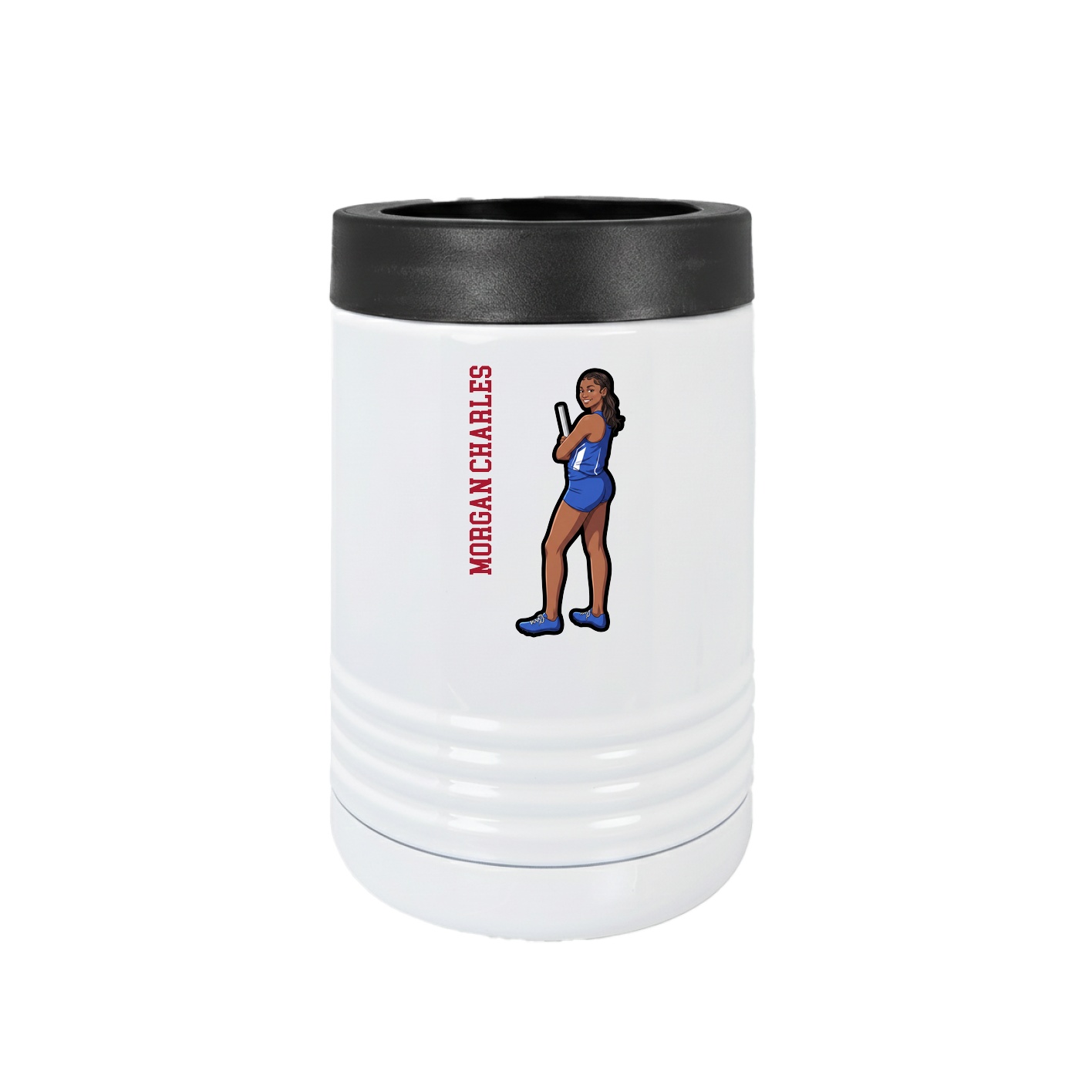 Beverage Holder — Name Vertical in White