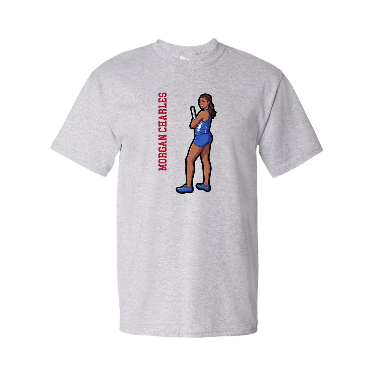 Tee — Name Vertical in Grey