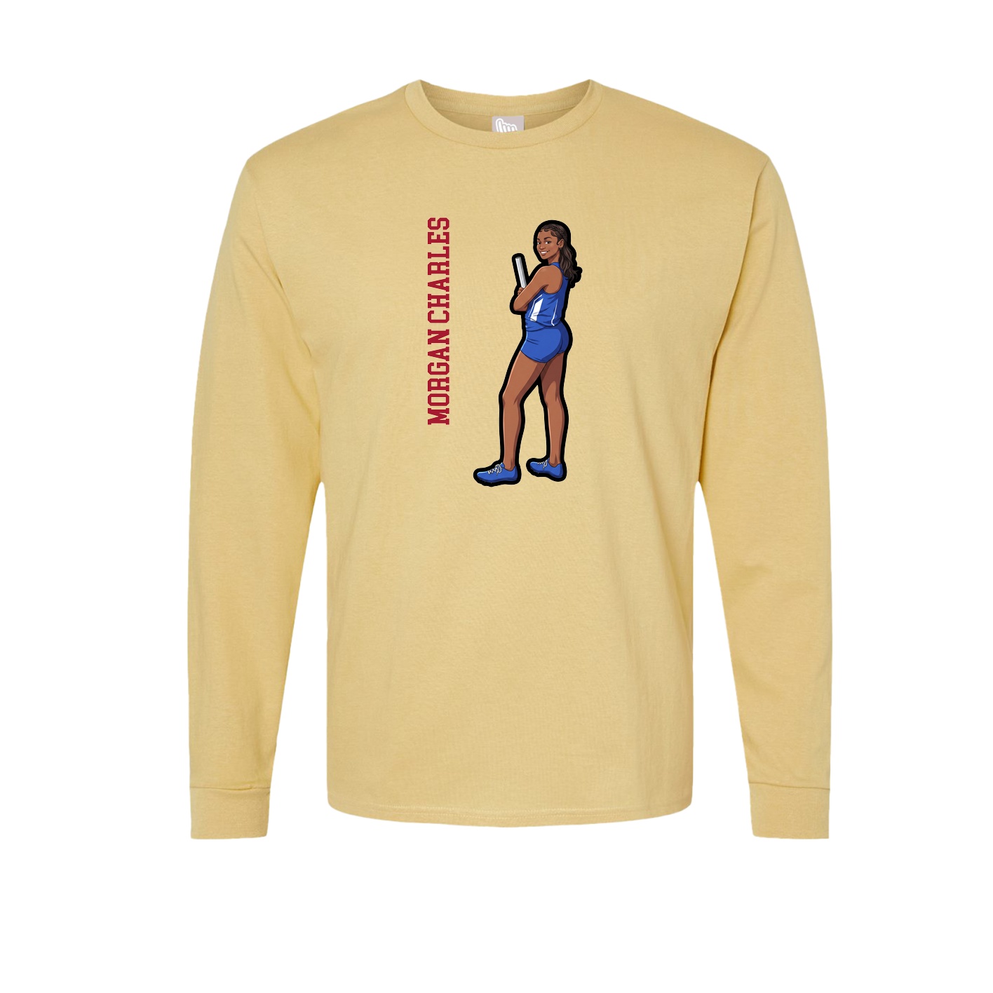 Long Sleeve Tee — Name Vertical in Vegas Gold