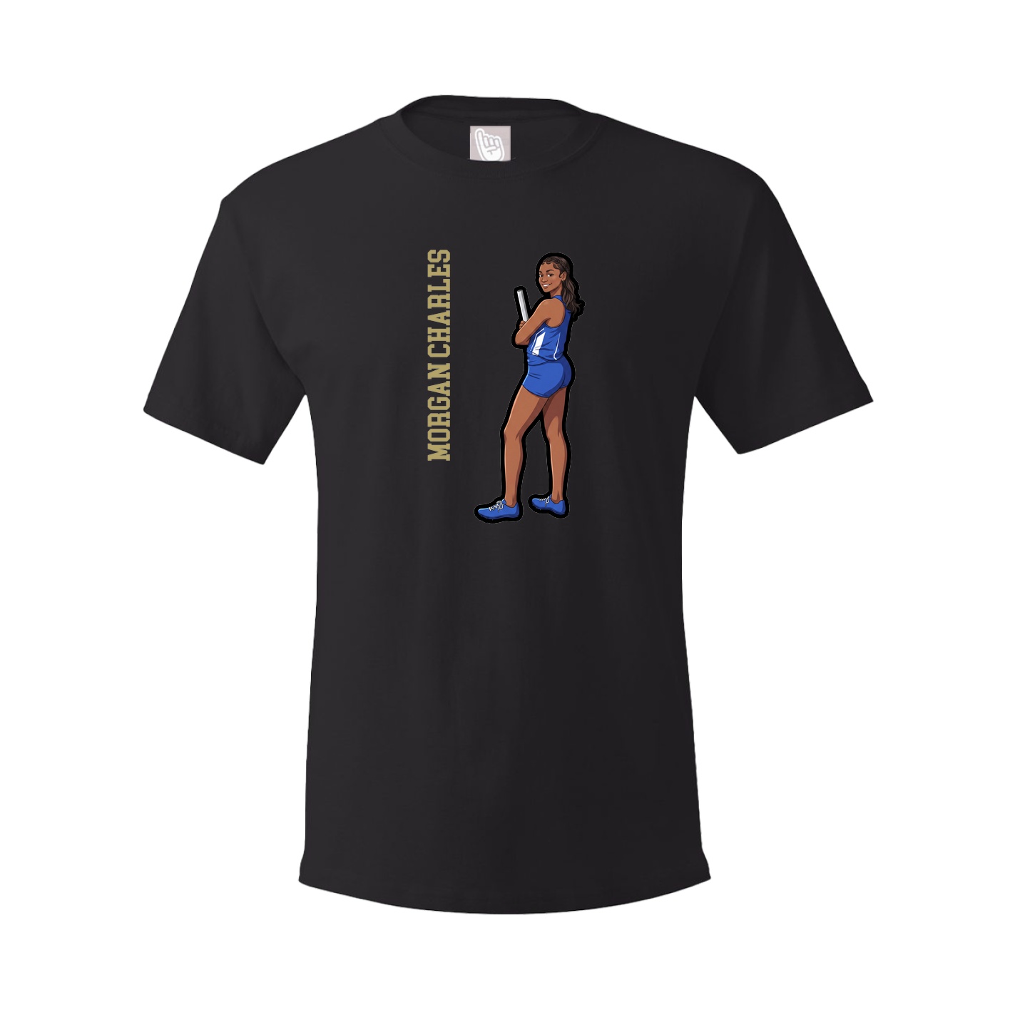 Youth Tee — Name Vertical in Black