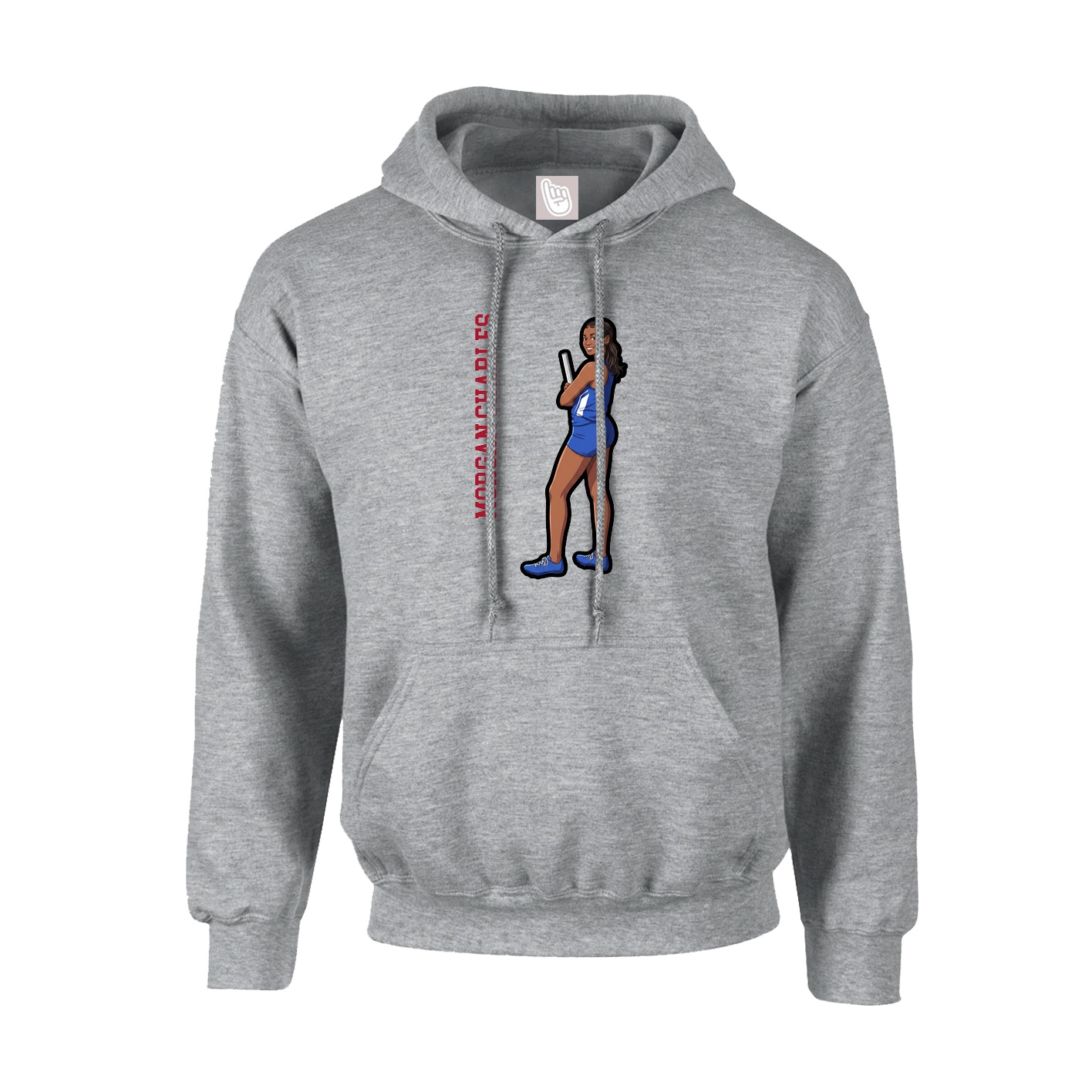 Hoodie — Name Vertical in Grey