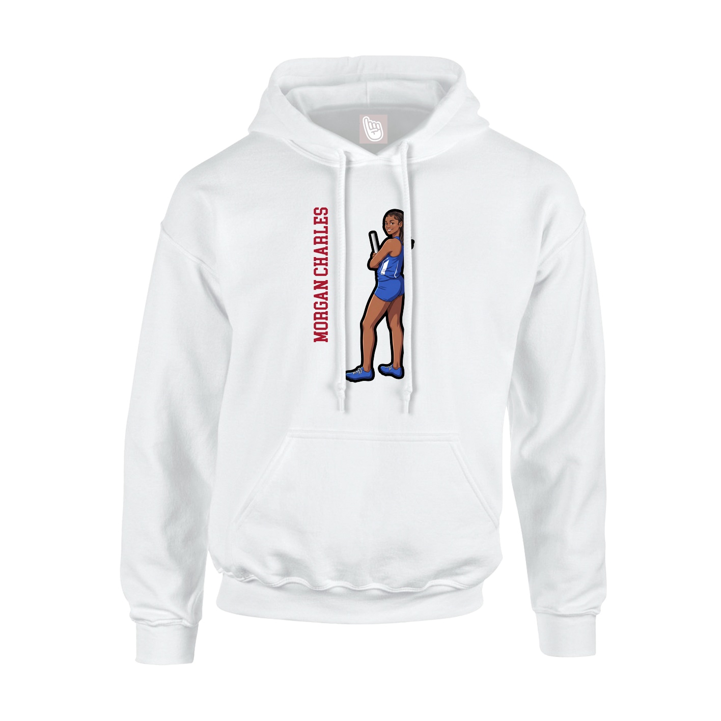 Hoodie — Name Vertical in White