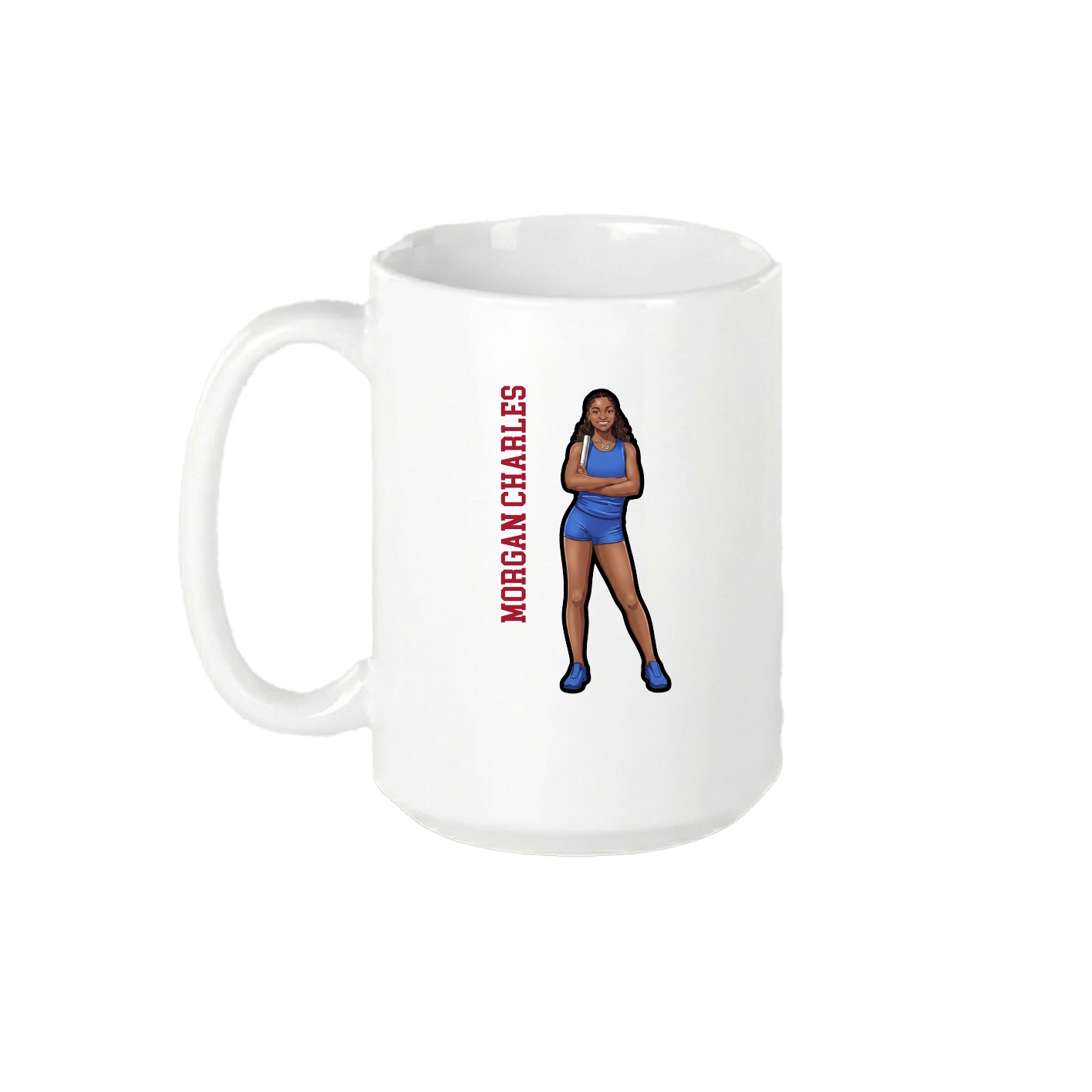 15oz Coffee Mug — Name Vertical in White