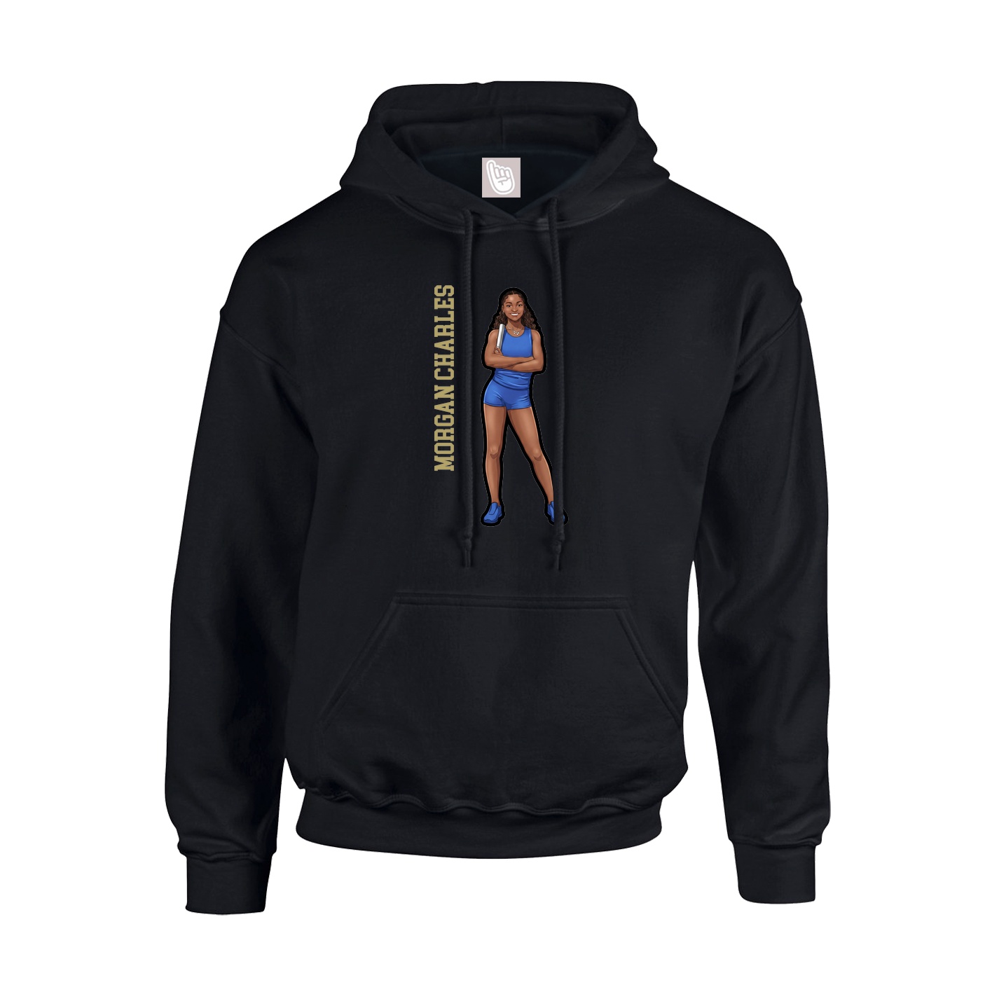 Hoodie — Name Vertical in Black