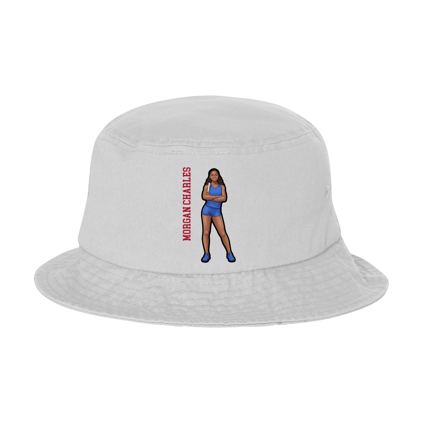 Bucket Cap — Name Vertical in White