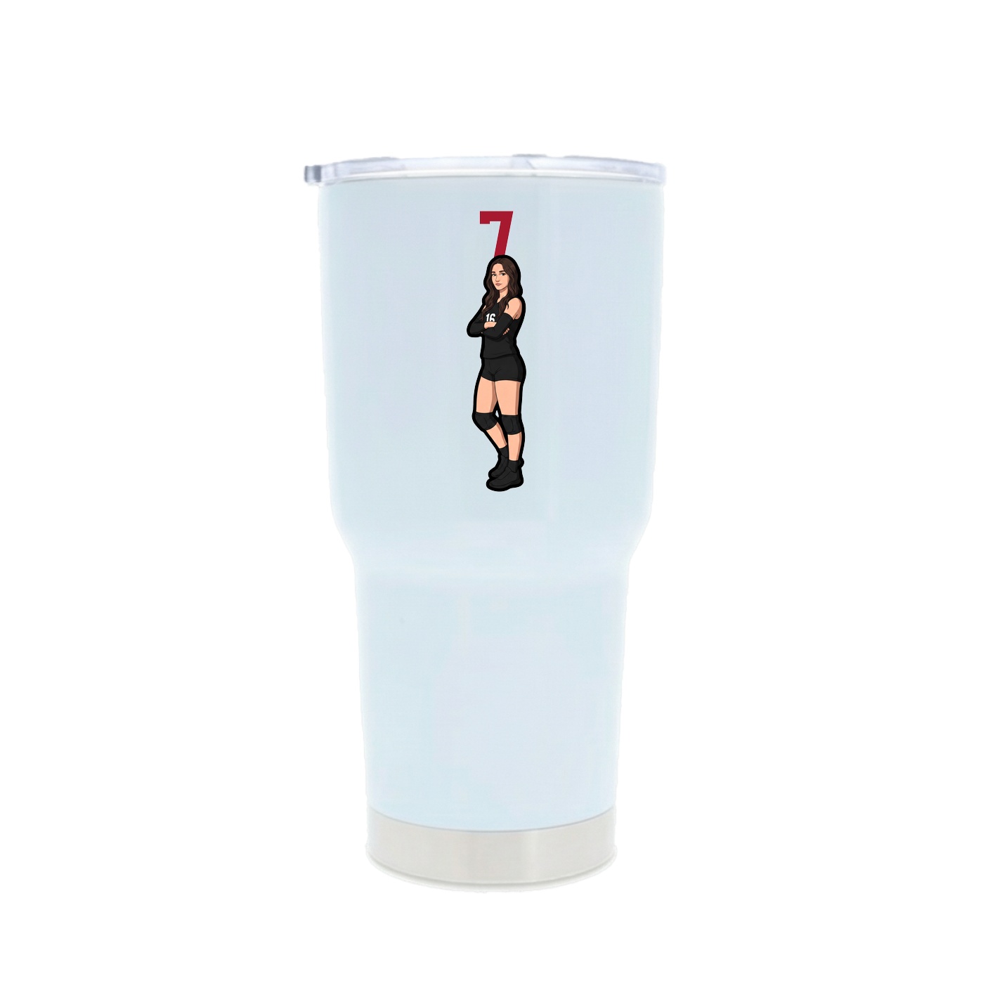 30oz Stainless Steel Tumbler — Number Top in White