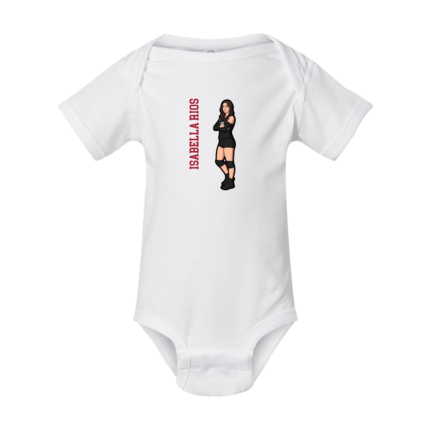 Baby Onesie — Name Vertical in White