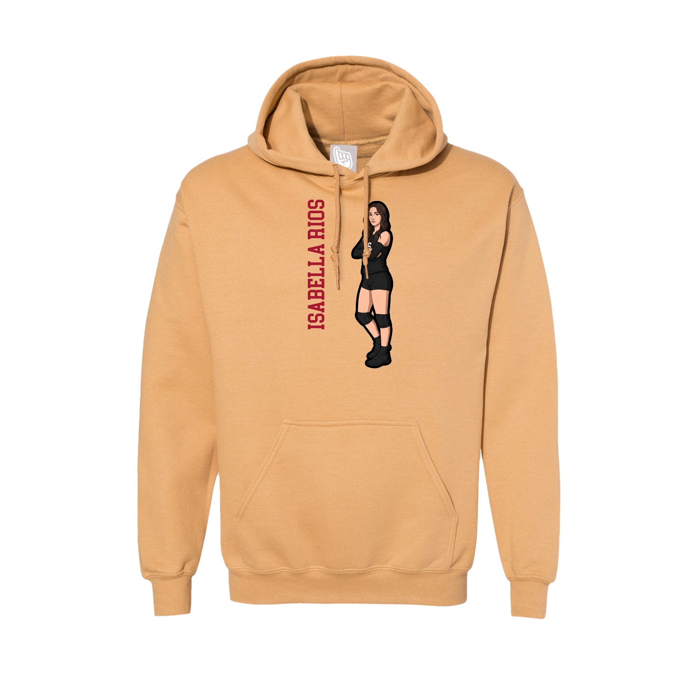 Hoodie — Name Vertical in Vegas Gold