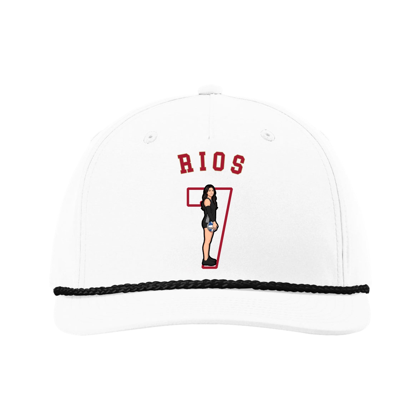 Five-Panel Classic Rope Cap — Shirsey Arch in White