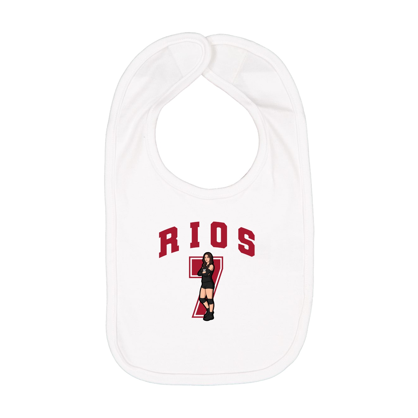 Infant Bib — Number in White