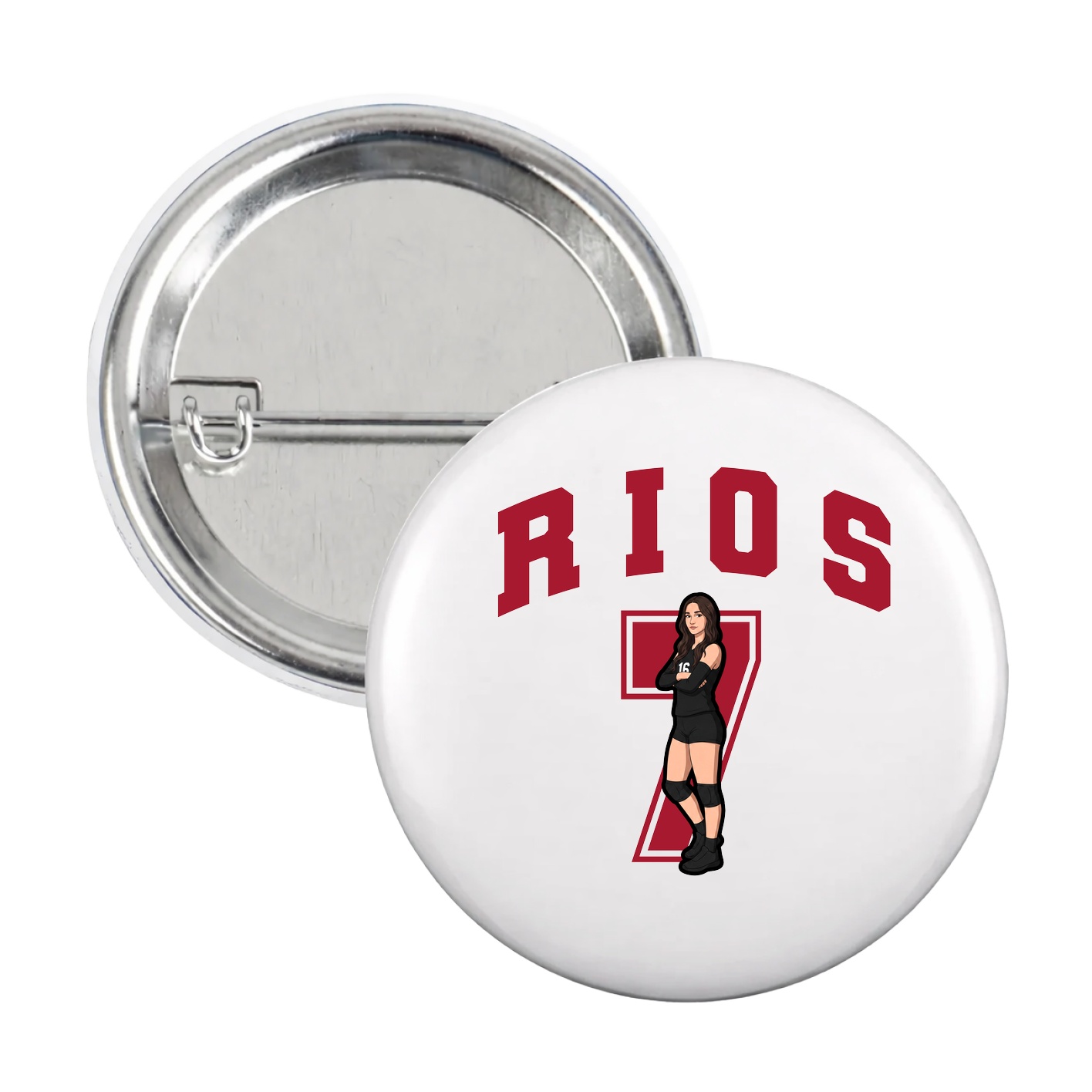 Game Day Button — Number in White