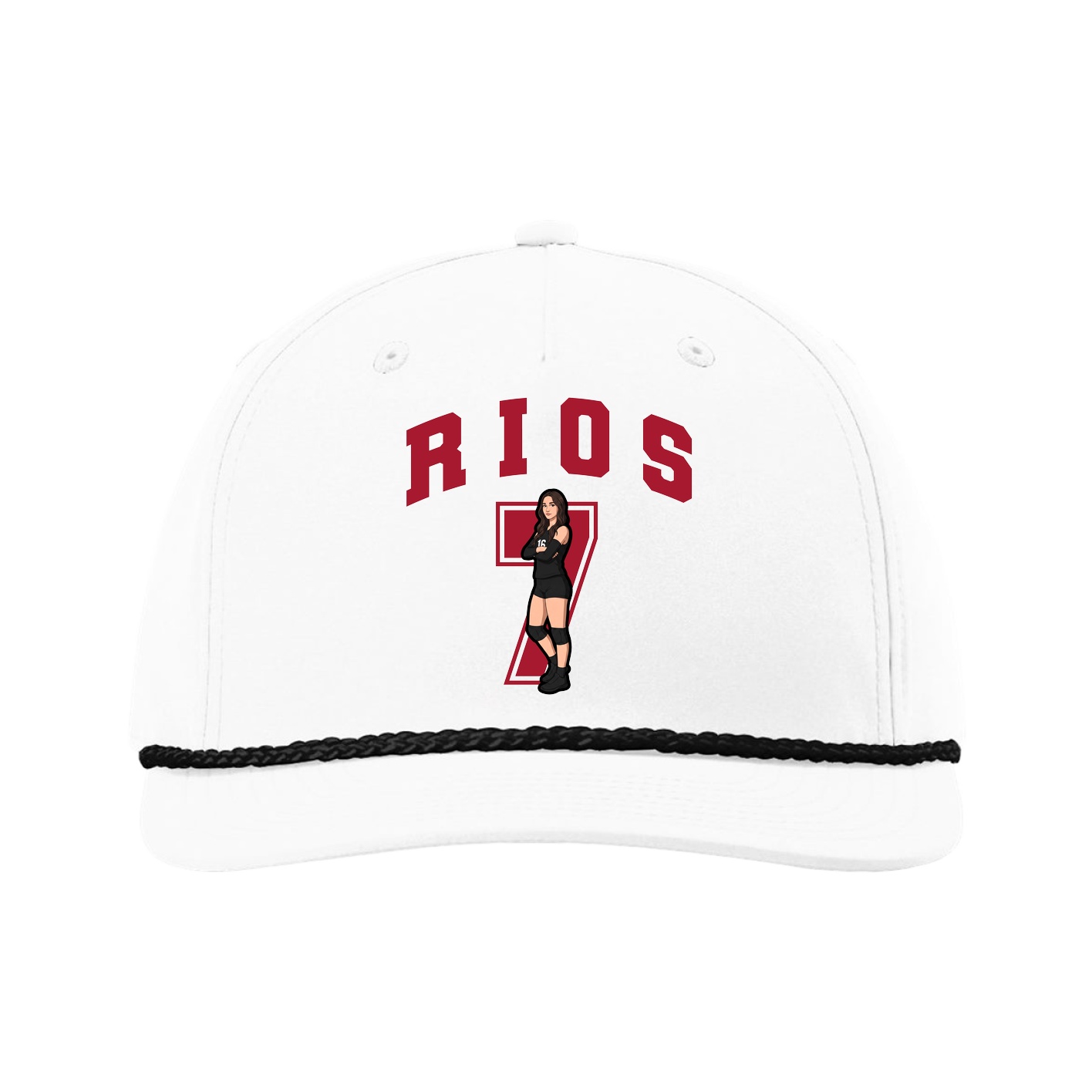 Five-Panel Classic Rope Cap — Number in White