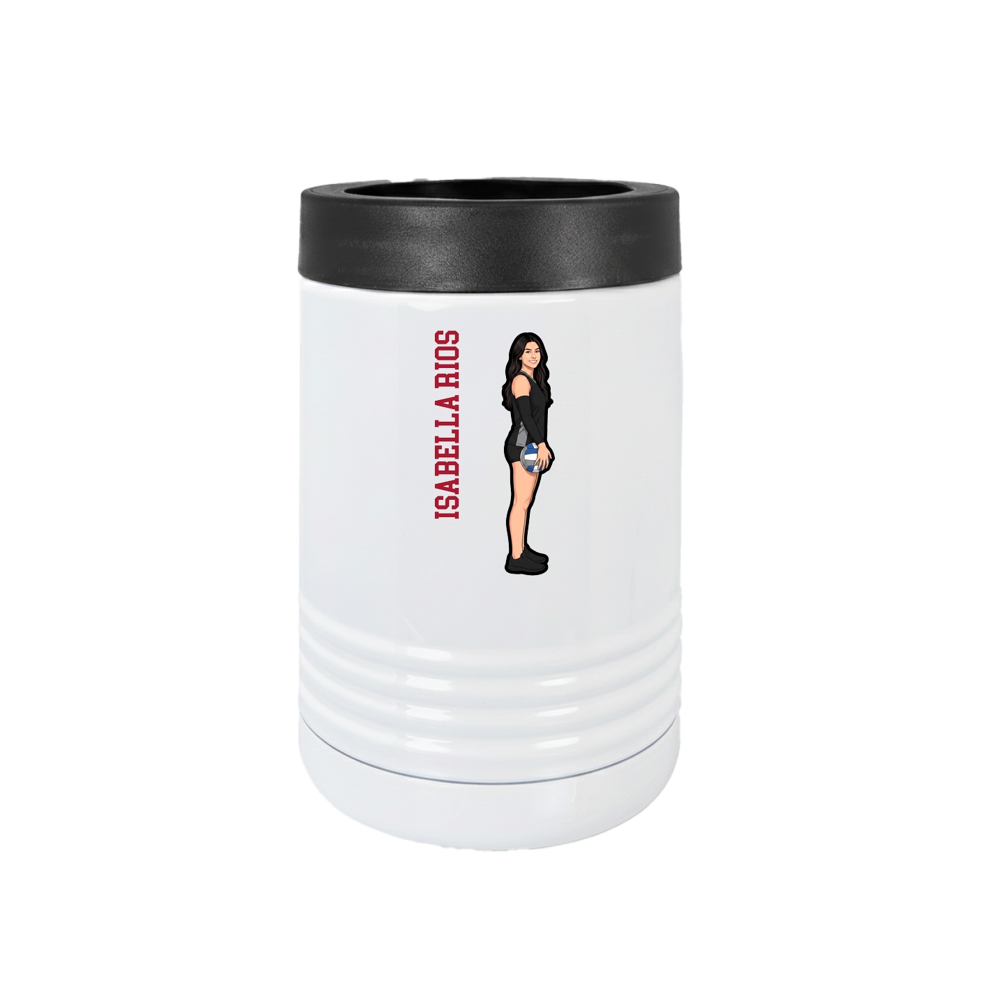 Beverage Holder — Name Vertical in White