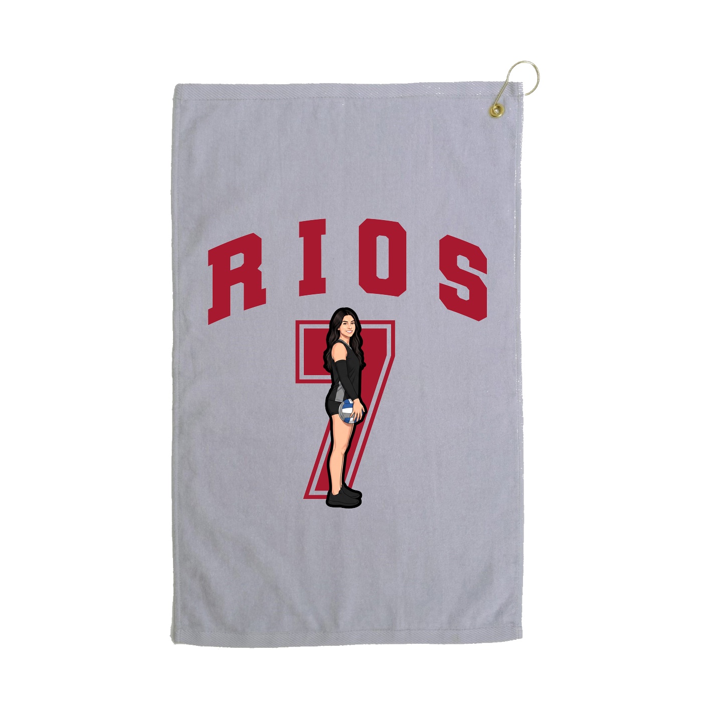 Golf Towel — Number in Grey