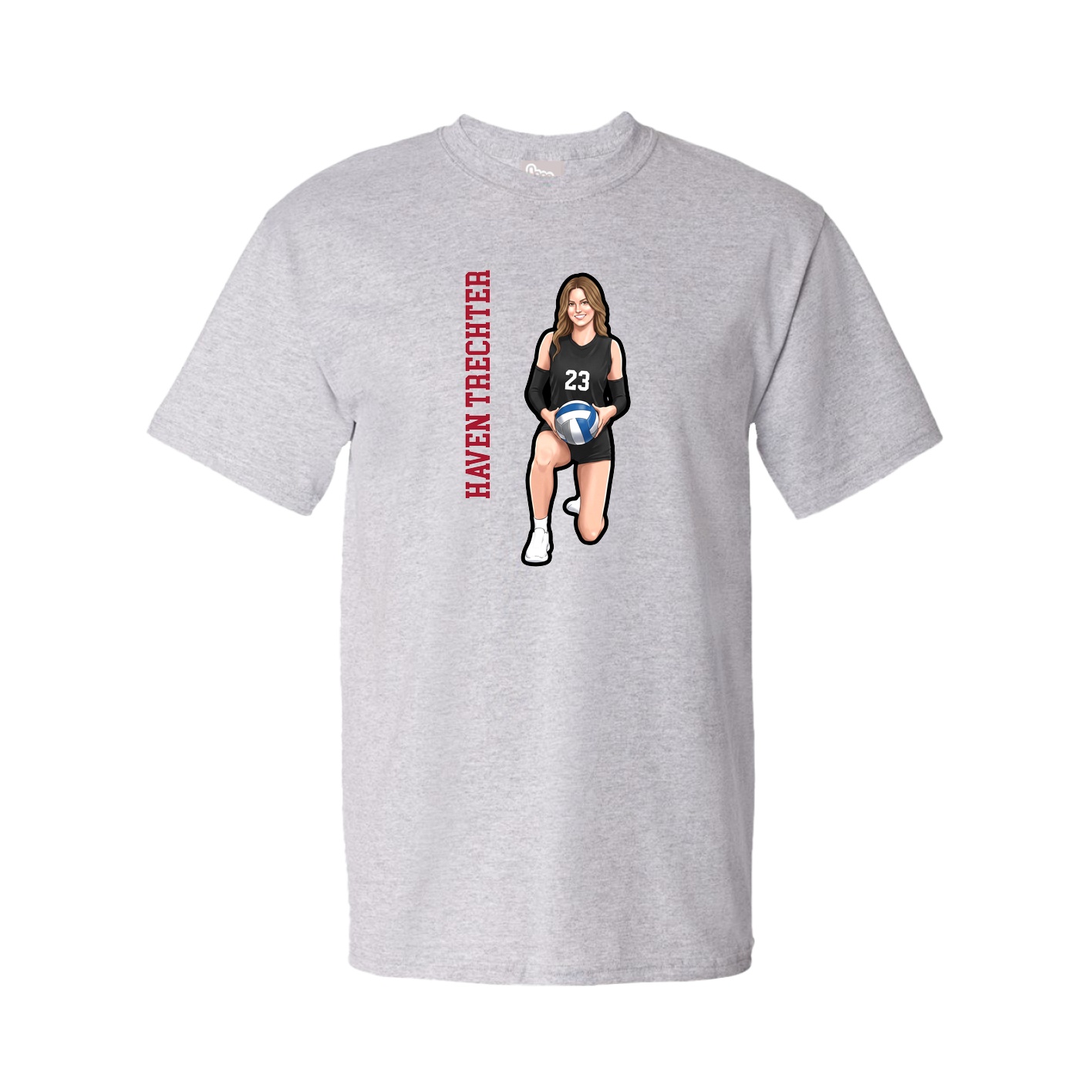 Youth Tee — Name Vertical in Grey