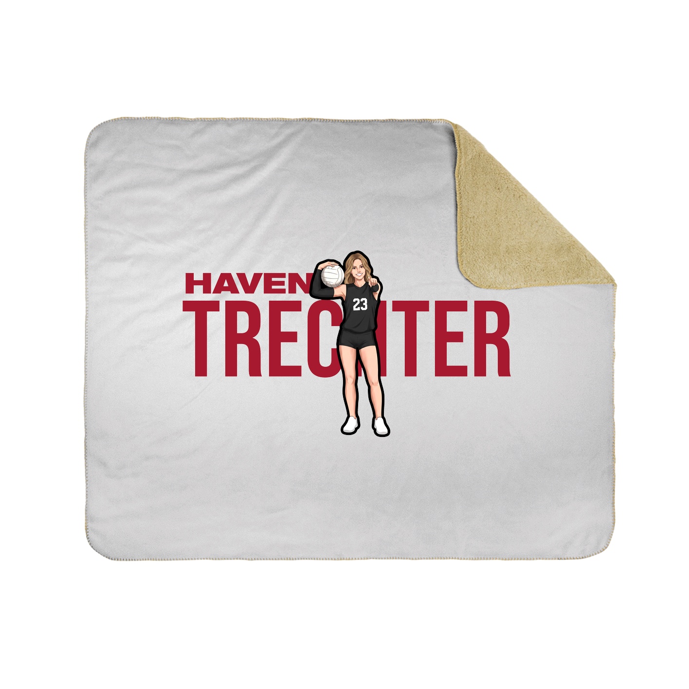 Throw Blanket — Player Name in White