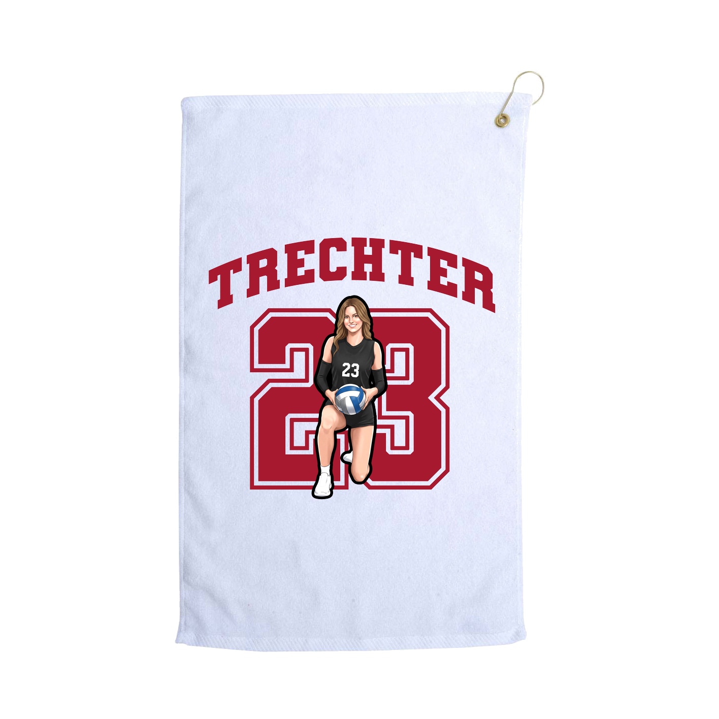 Golf Towel — Number in White