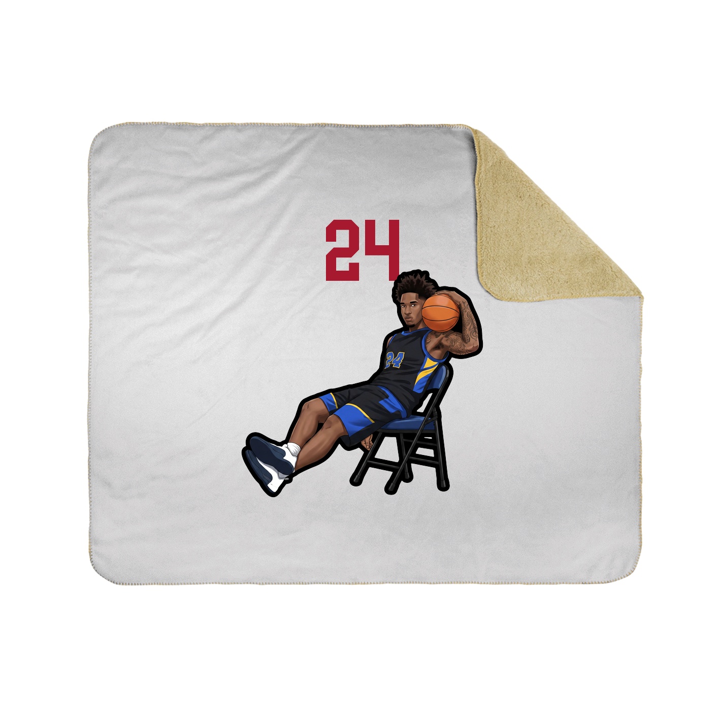 Throw Blanket — Number Top in White