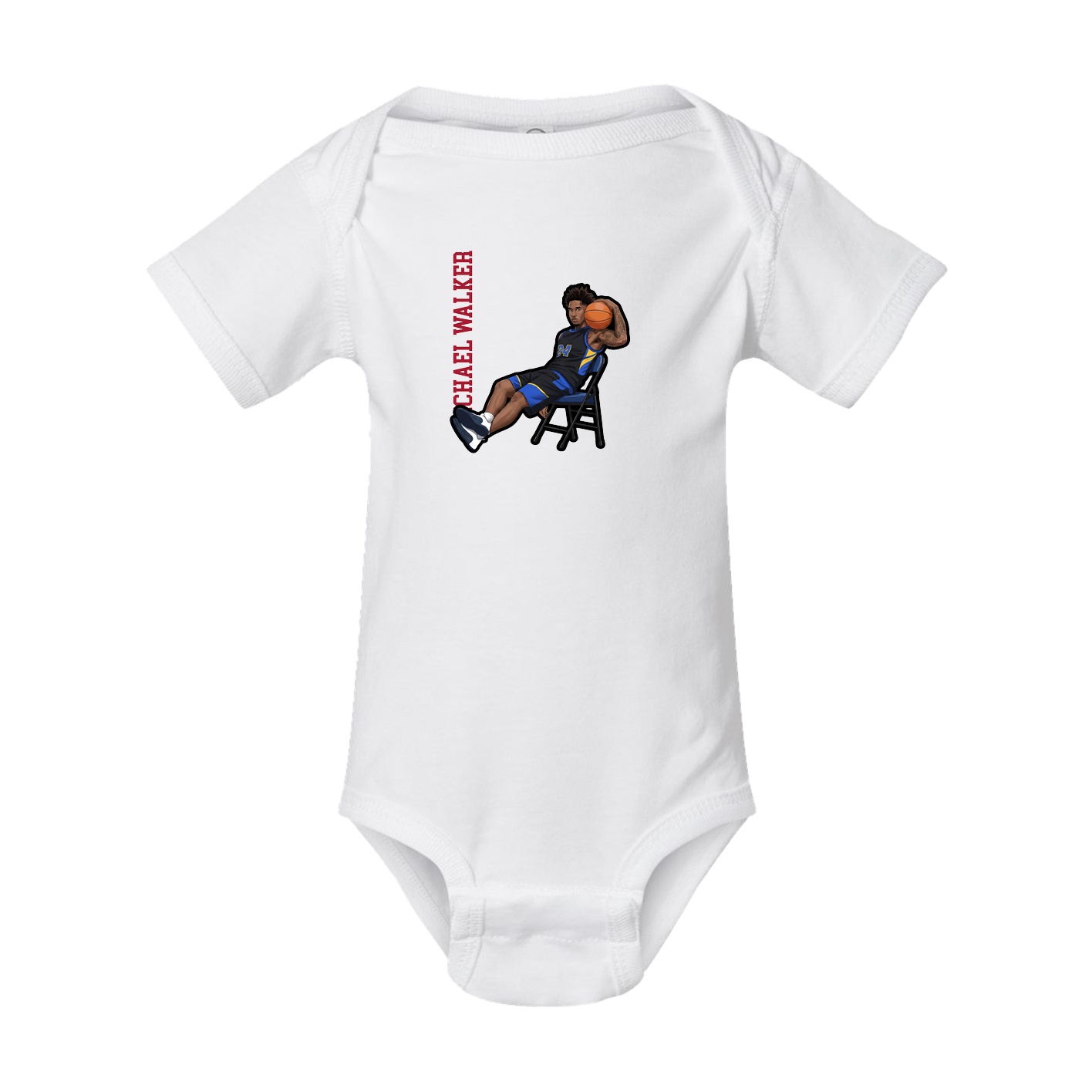 Baby Onesie — Name Vertical in White