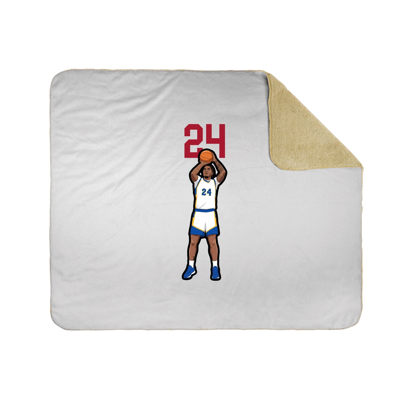 Throw Blanket — Number Top in White