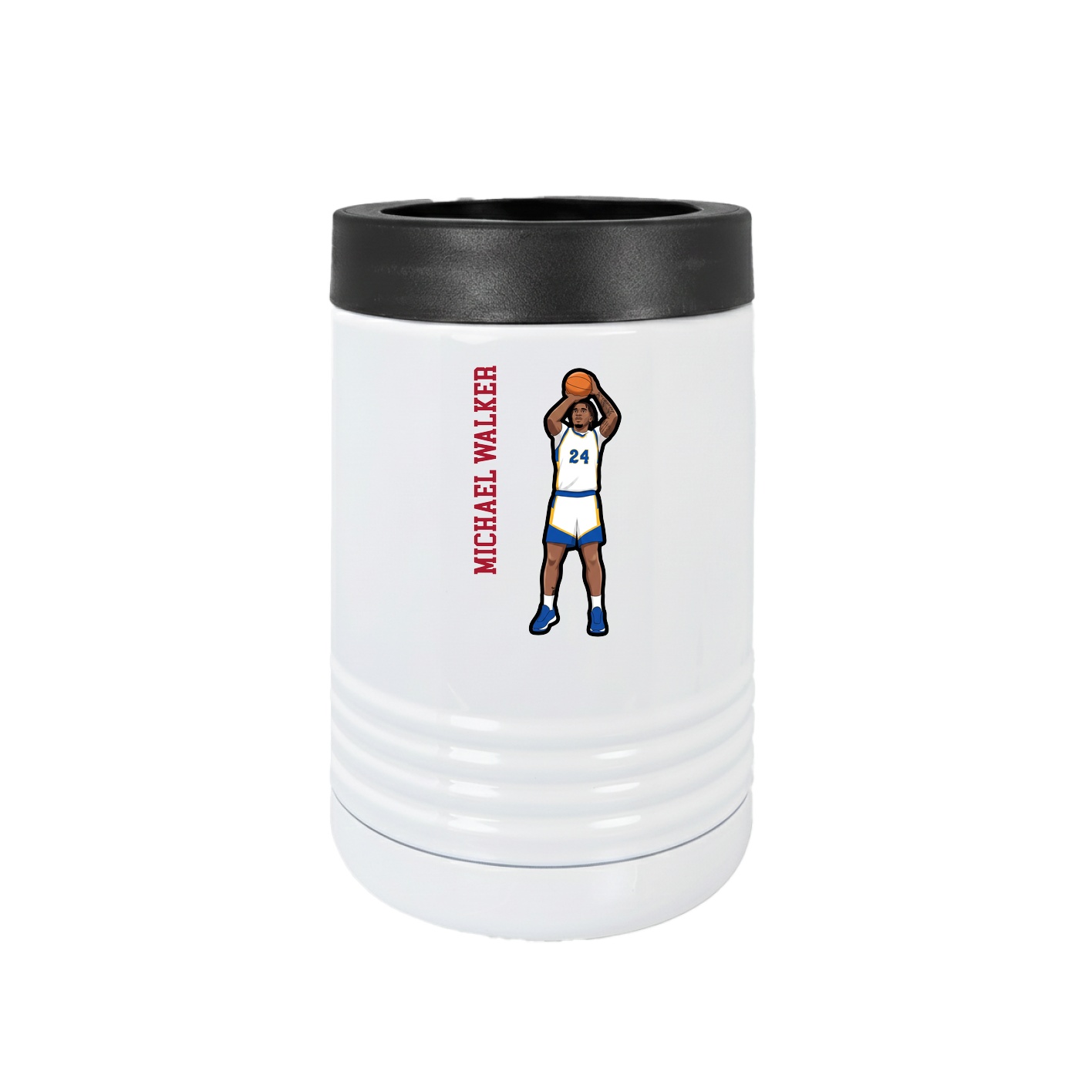 Beverage Holder — Name Vertical in White
