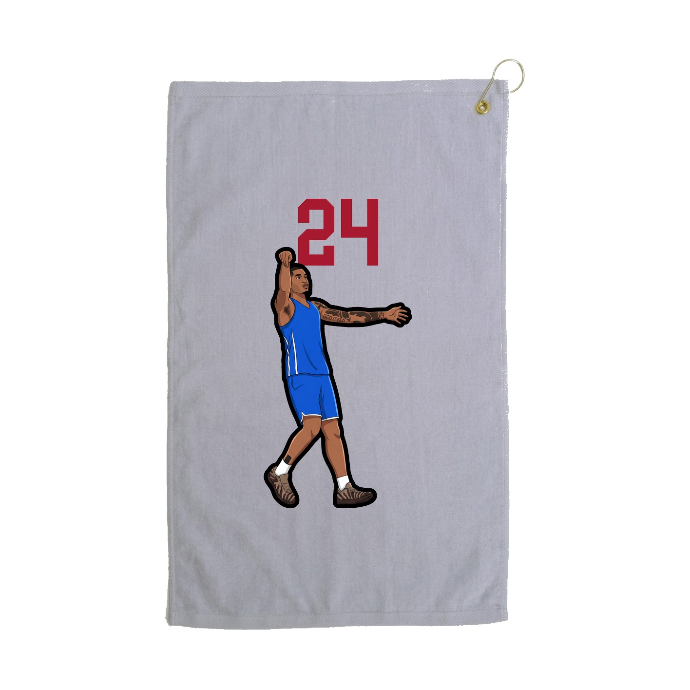 Golf Towel — Number Top in Grey