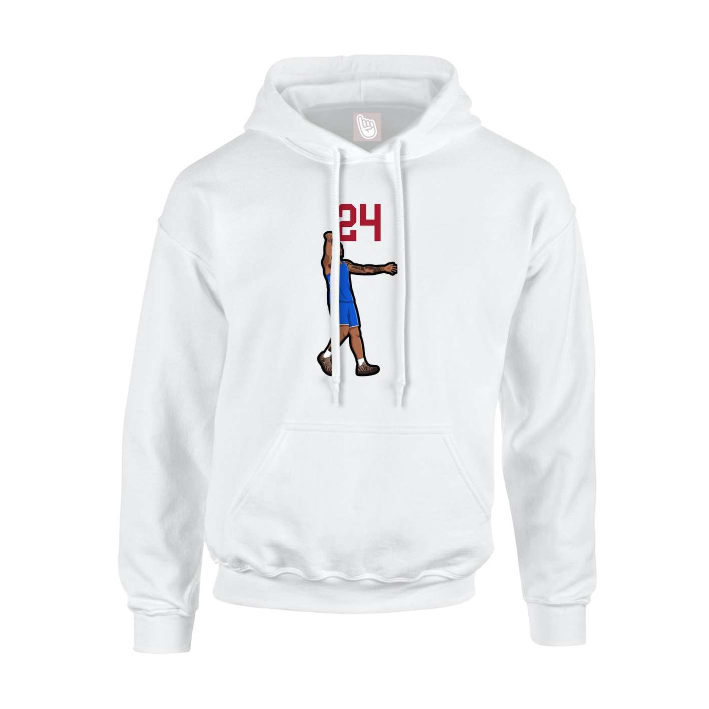 Youth Hoodie — Number Top in White
