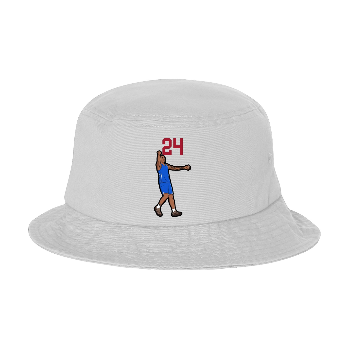 Bucket Cap — Number Top in White