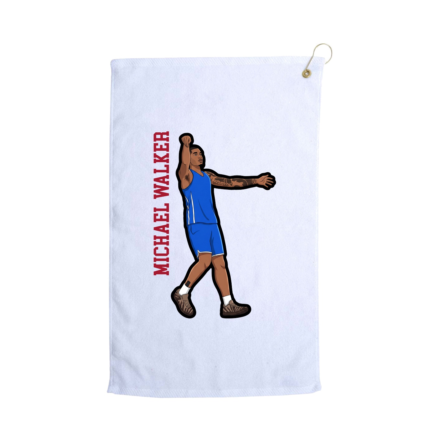 Golf Towel — Name Vertical in White