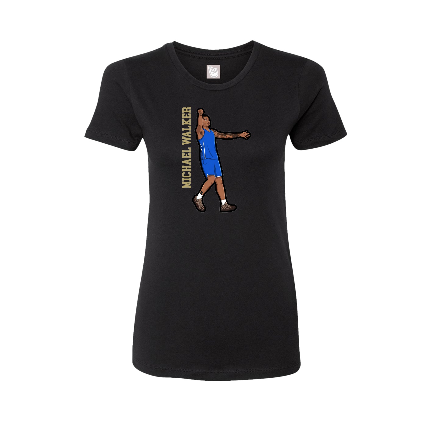 Fitted Women's Tee — Name Vertical in Black