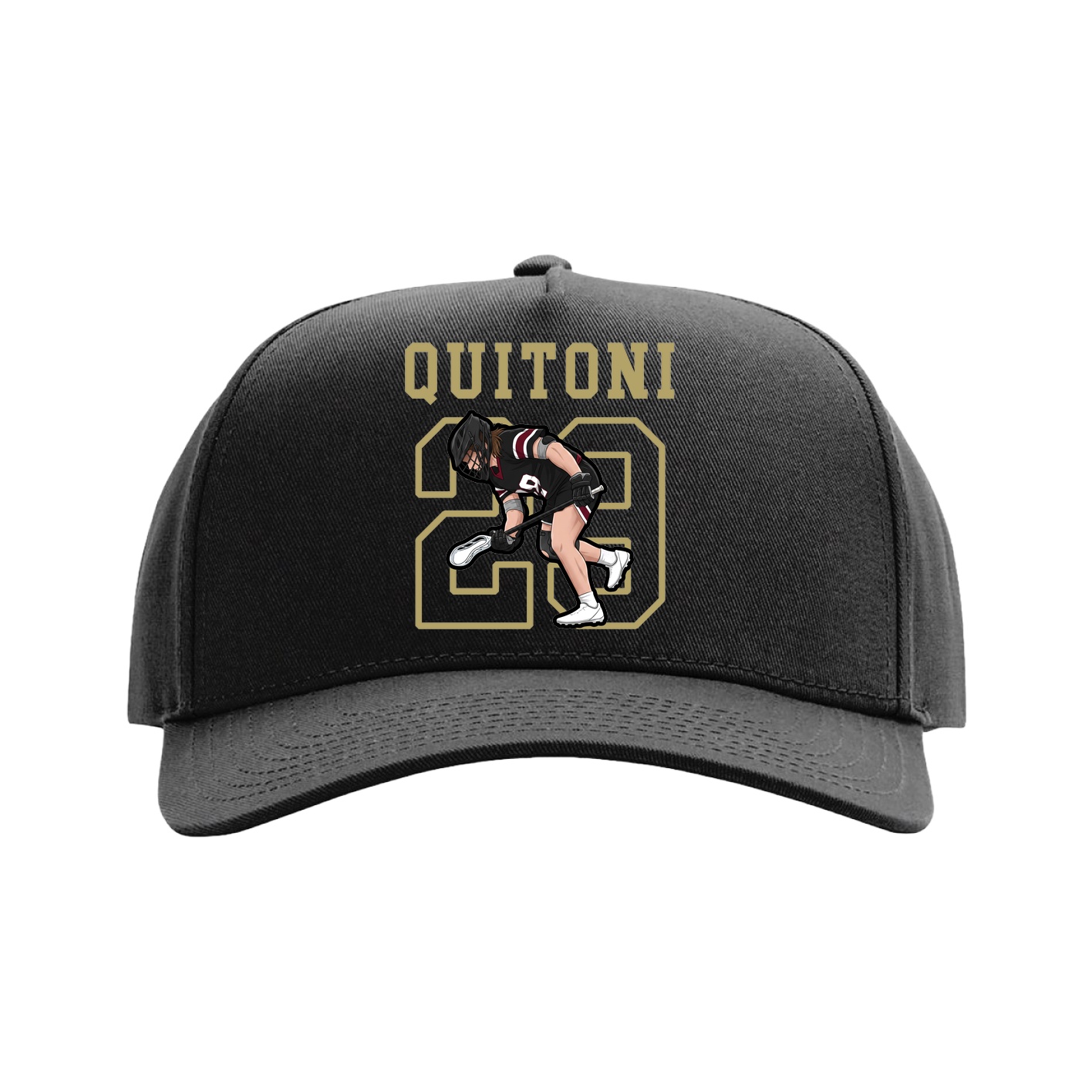 Full Fabric Five-Panel Champ Cap — Shirsey in Black