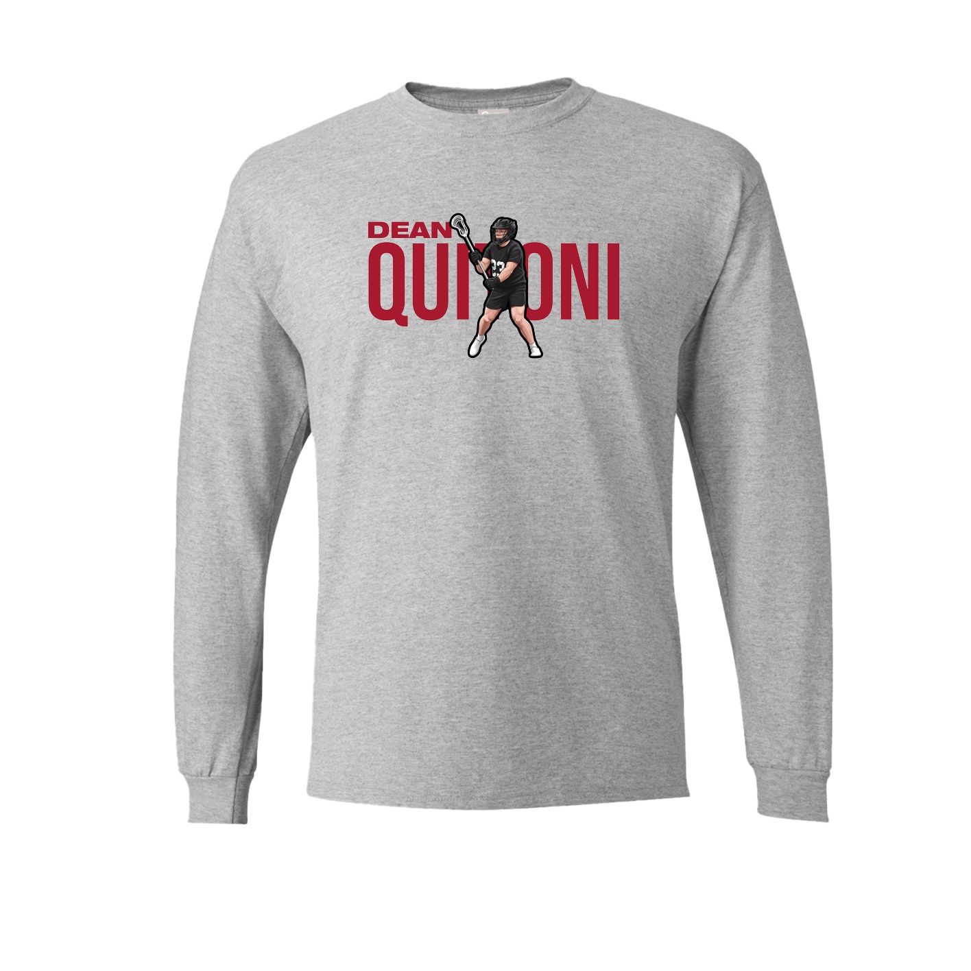 Long Sleeve Tee — Player Name in Grey