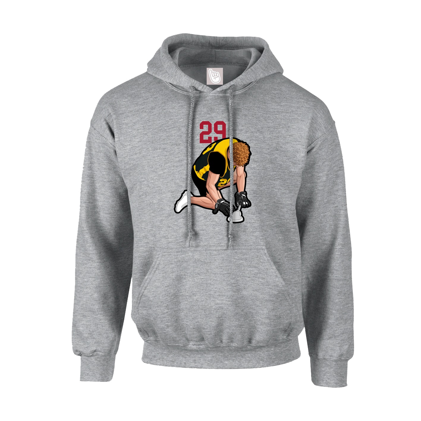 Hoodie — Number Top in Grey