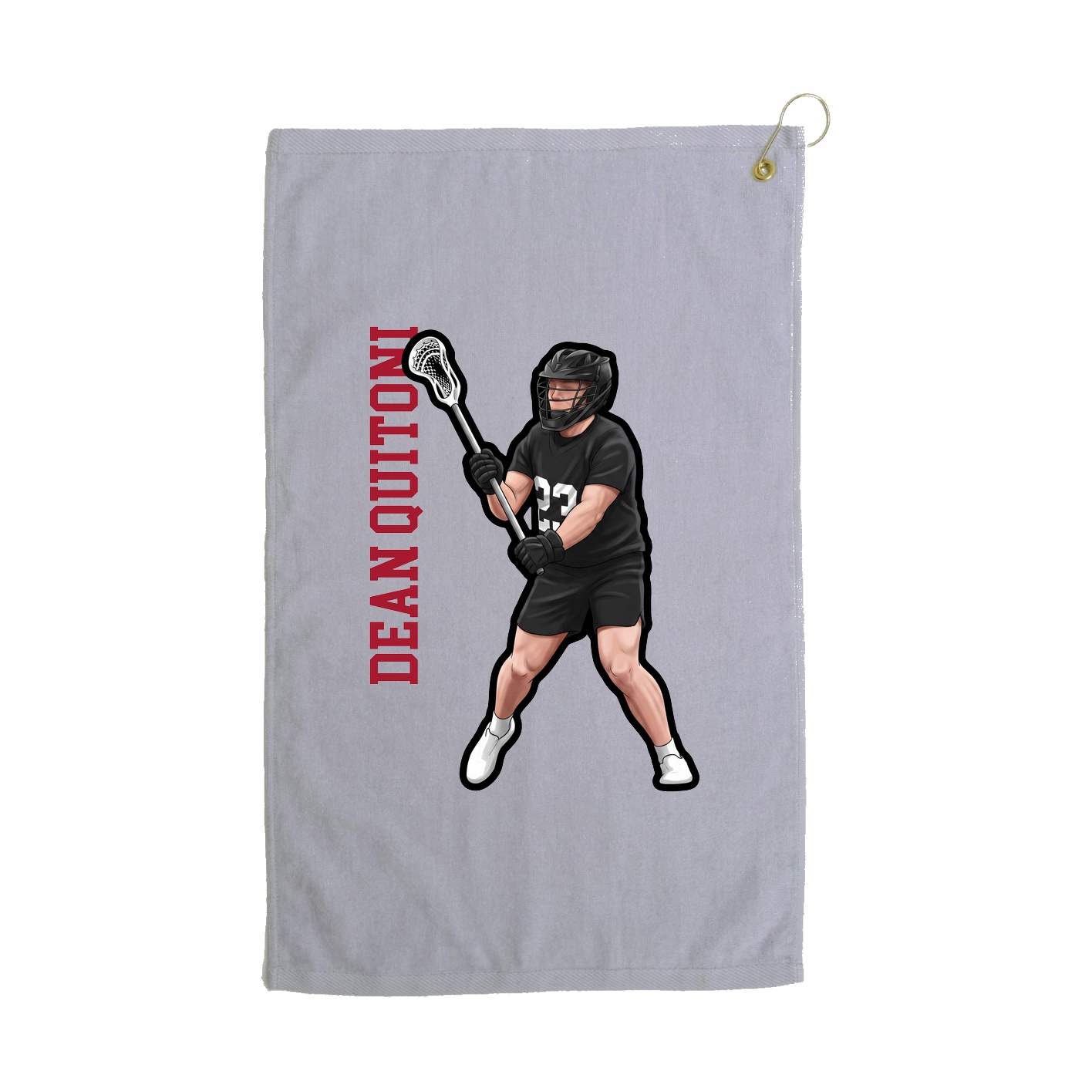Golf Towel — Name Vertical in Grey
